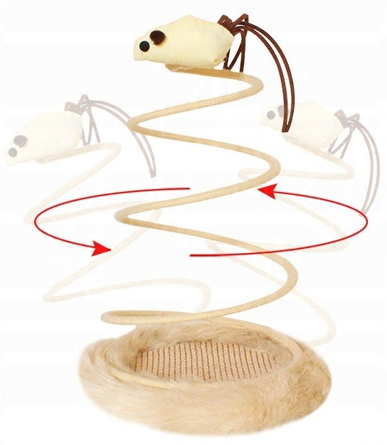 Interactive cat toy escaping mouse on spring on base Brand no brand