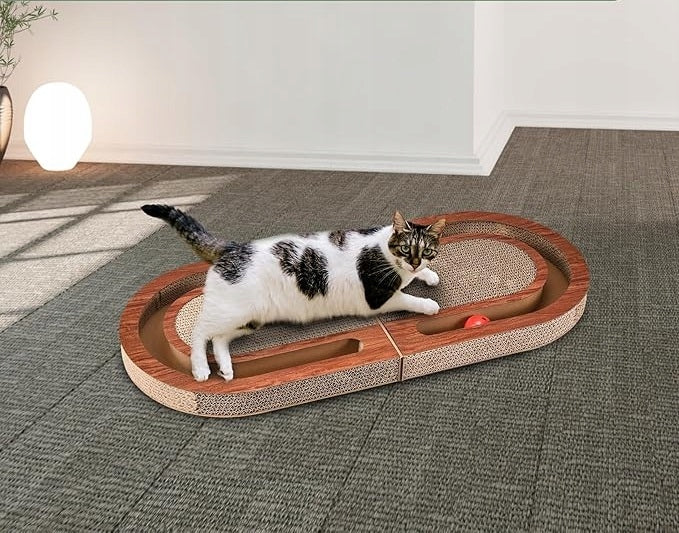 Interactive cat toy made of corrugated cardboard integrated ball Brand no brand