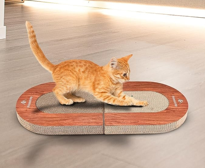 Interactive cat toy made of corrugated cardboard integrated ball Length 66 cm