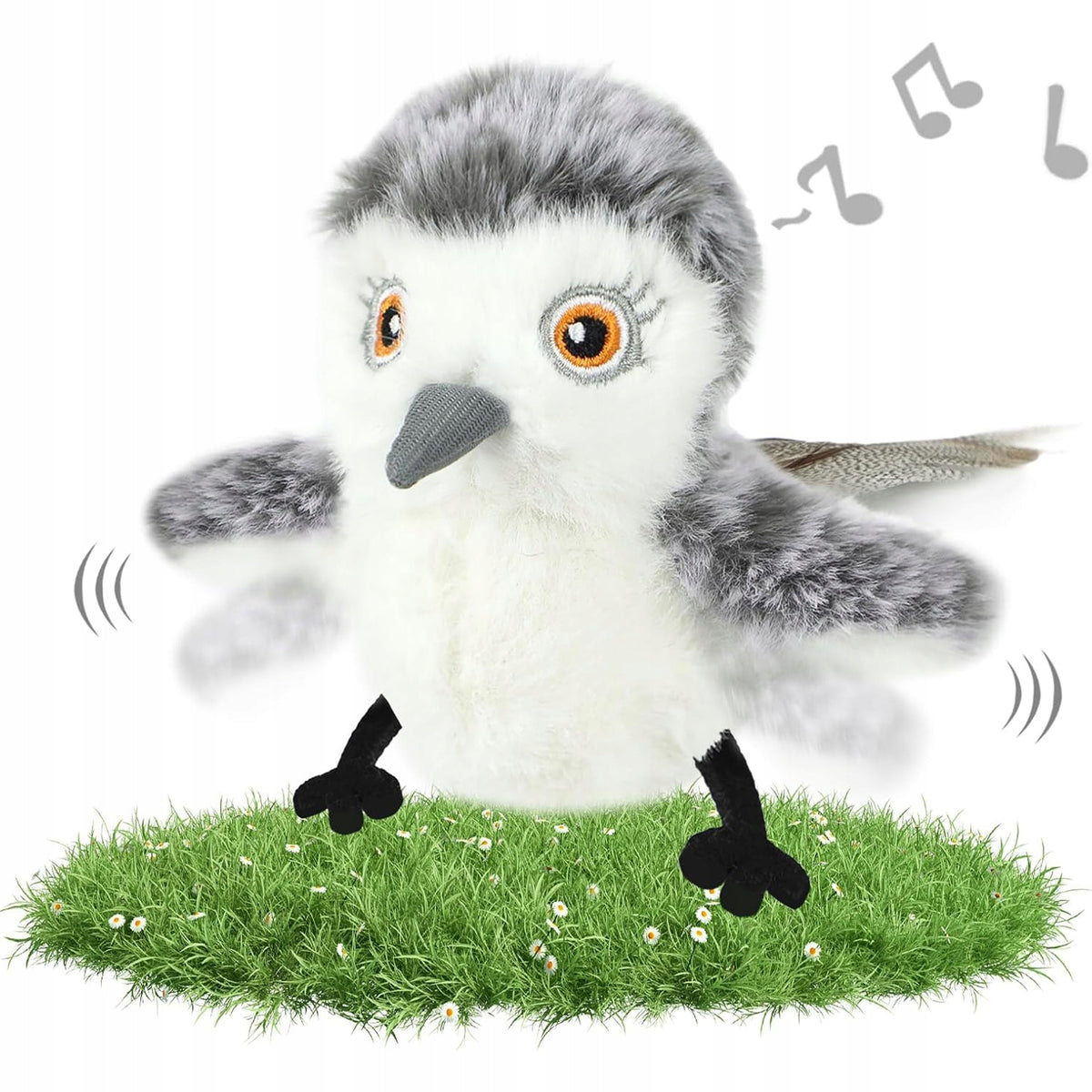 Interactive plush bird cat toy moving Bird Sounds REALISTIC SOUNDS Owl Packaging status original