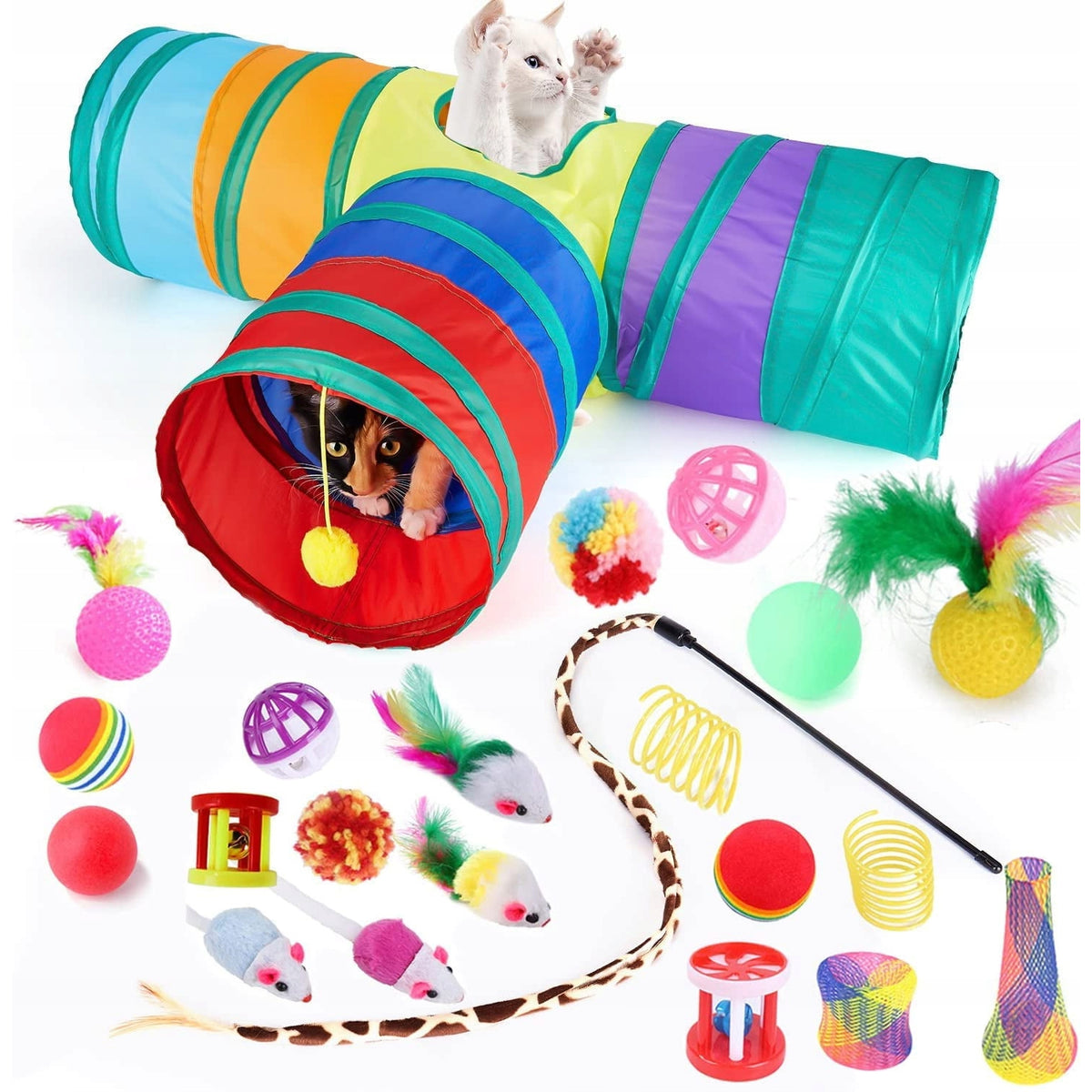 Interactive toy for cat gift to play with moving feathers