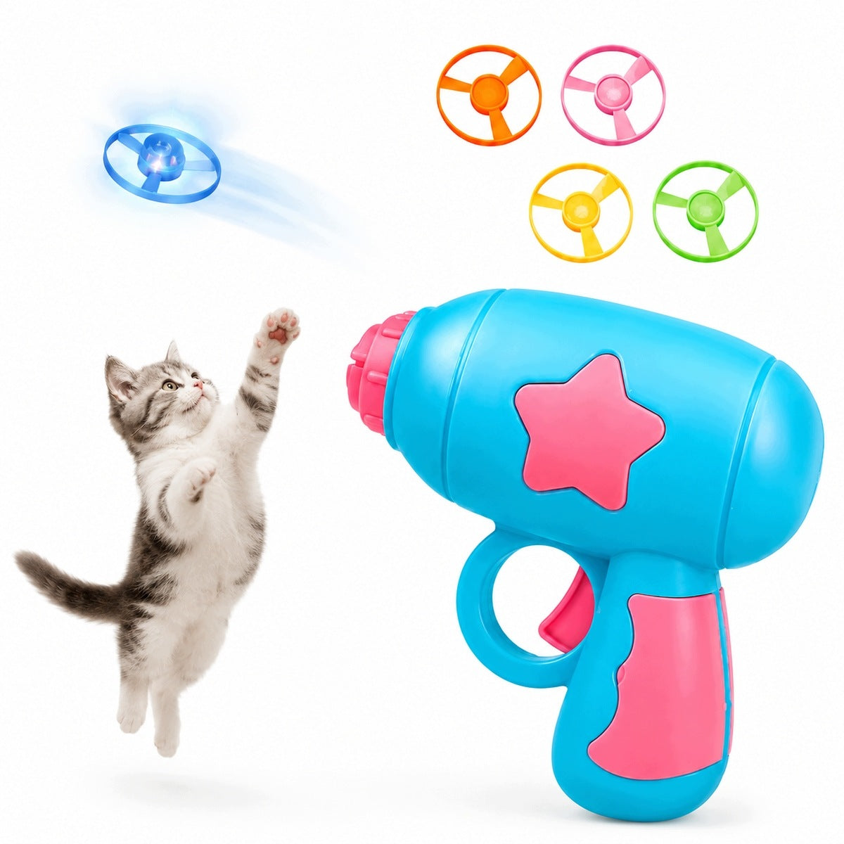 Interactive toy for cats | ABS Frisbee Launcher