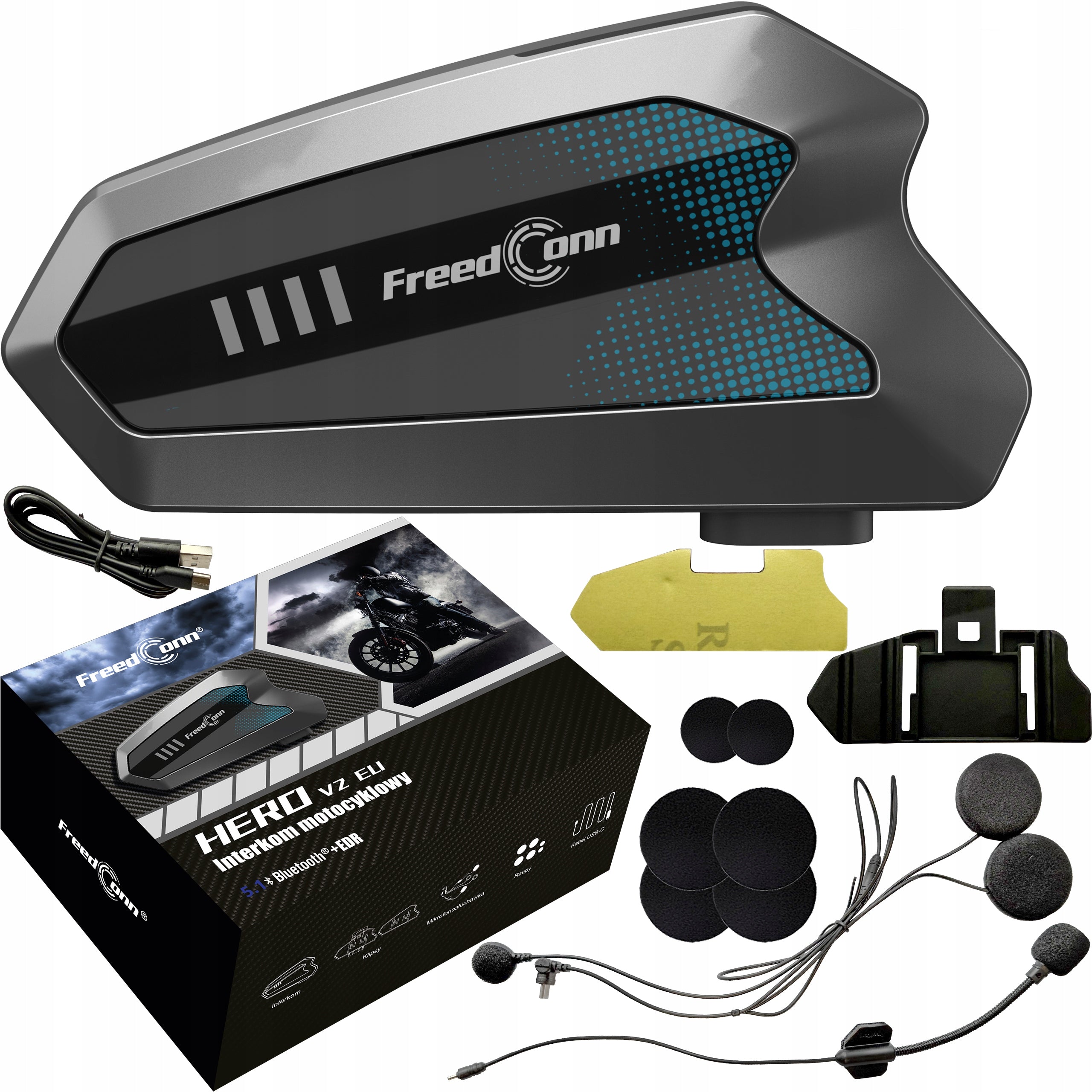 Intercom FREEDCONN HERO V2 EU Intercom Set for 1 Helmet
