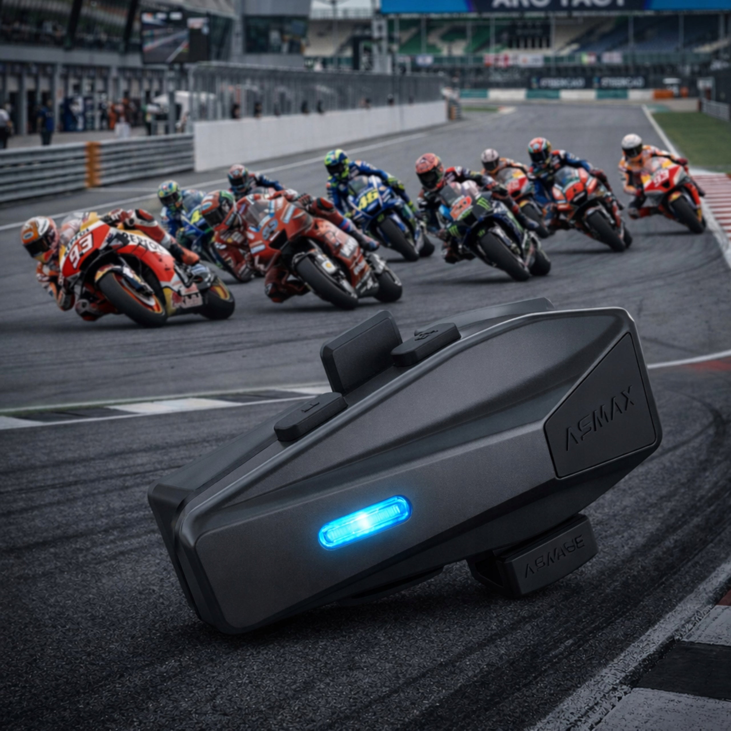 Intercom MESH 8km Set of 2pcs Bluetooth 5.4 ANC IPX7 FM 8 Person Helmet Packaging status original