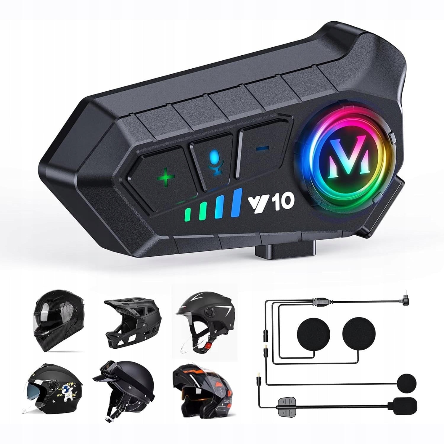 Intercom Motorcycle Headset, Waterproof, Voice Control Packaging status original