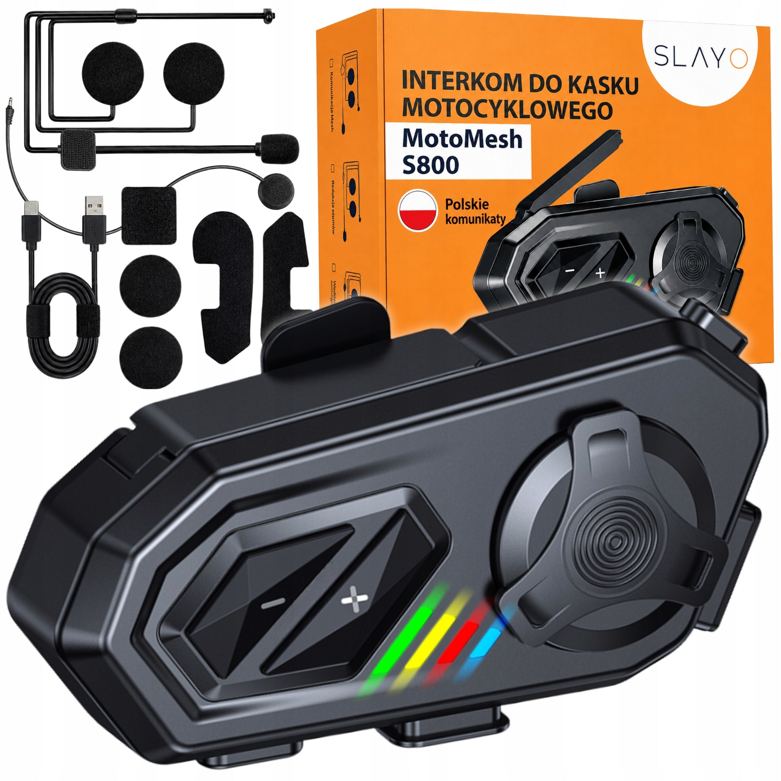 Intercom Motorcycle Mesh 1500m MotoMesh S800 8 People Polish HD Announcements