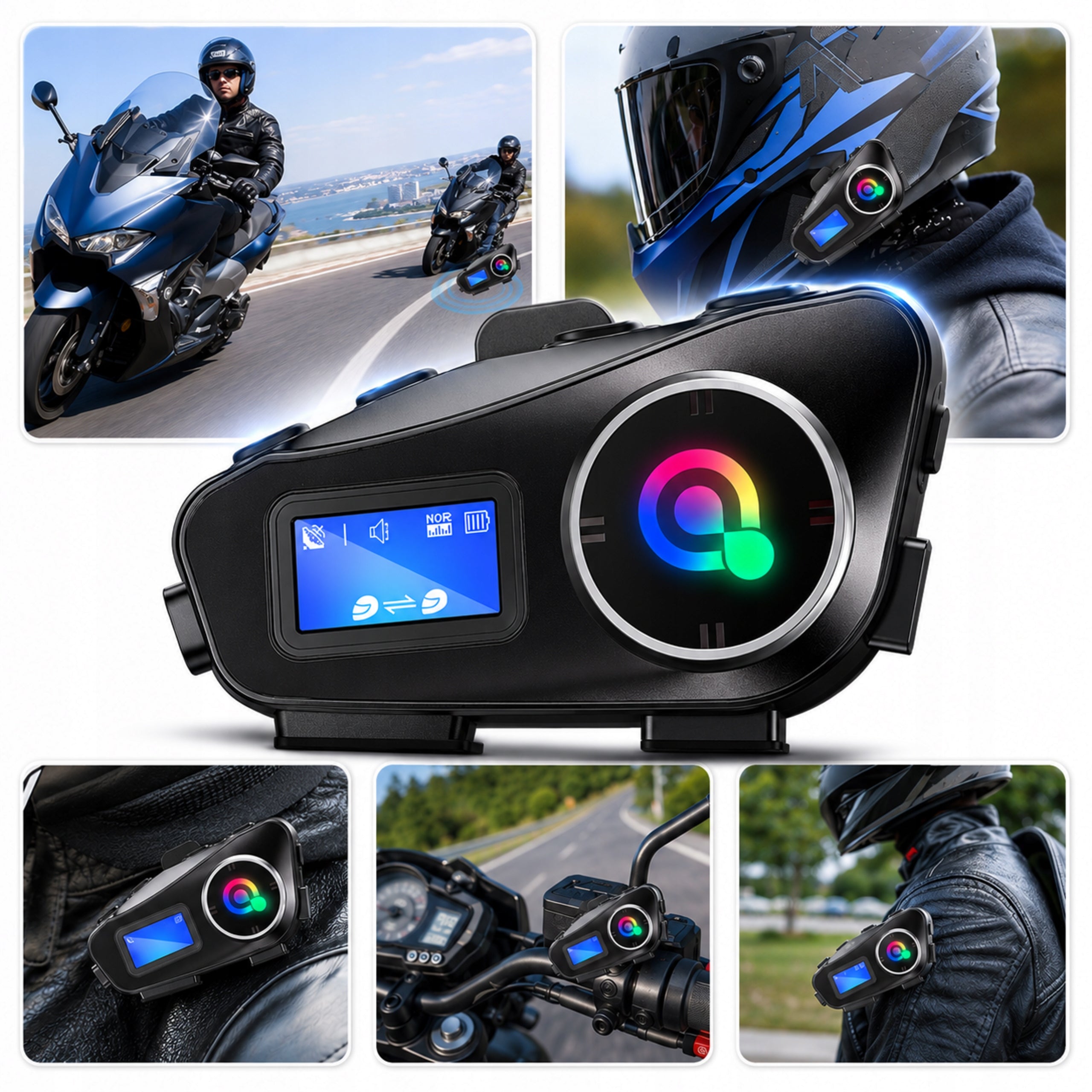 Intercom Motorcycle Wireless 500m Noise Reduction Headset