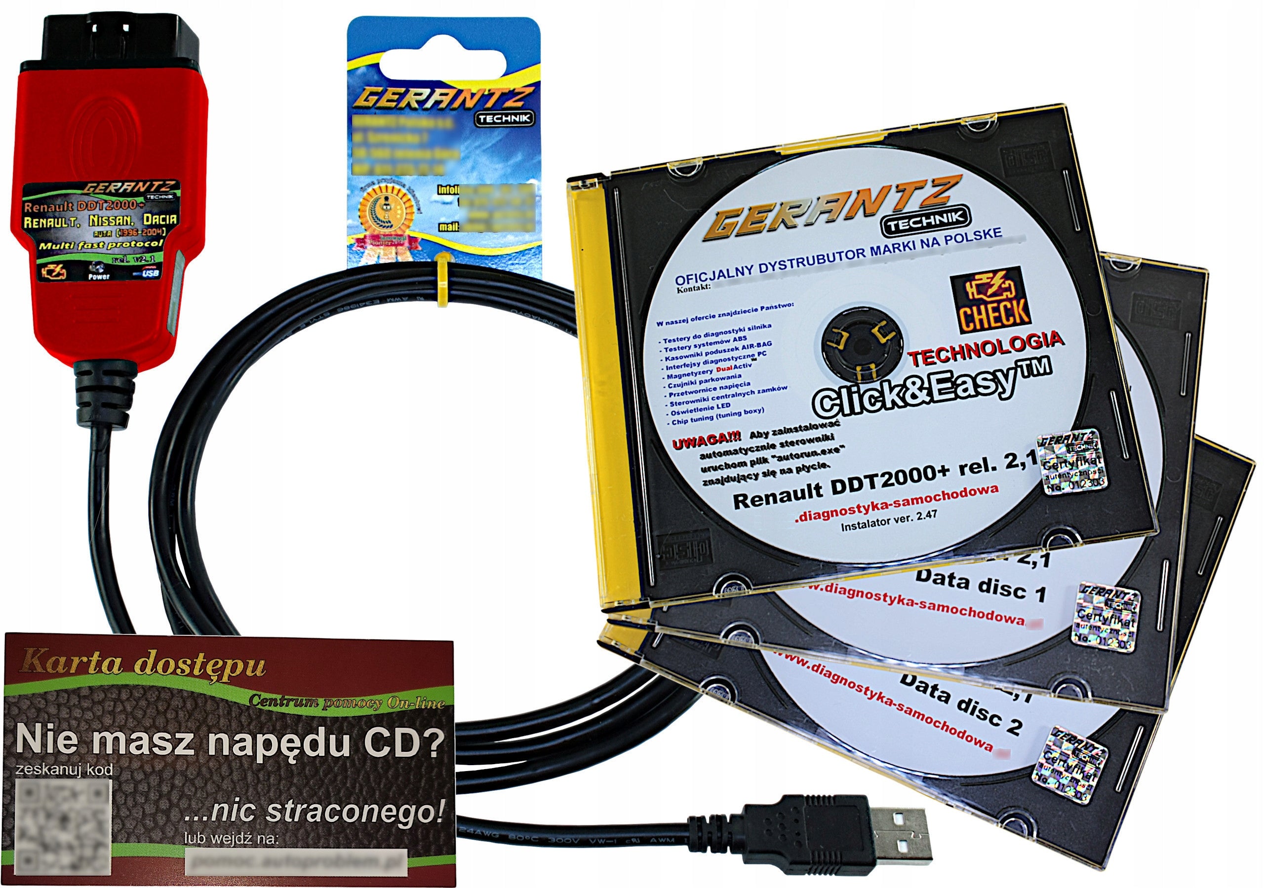 Interface DDT2000+ RENAULT, DACIA, NISSAN |1996-2007| FULL DIAGNOSIS +IMMO