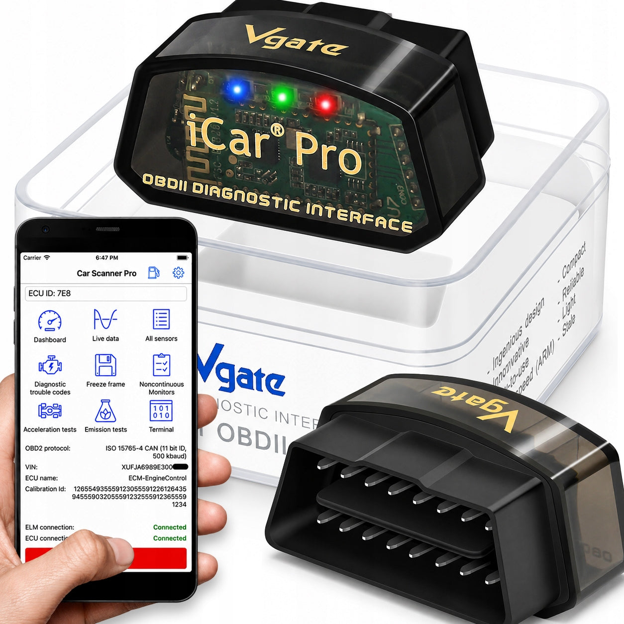 Interface Vgate iCar Pro BT 4.0 BT5.0 iOS Bluetooth ELM327 DIAGNOSTIC PL