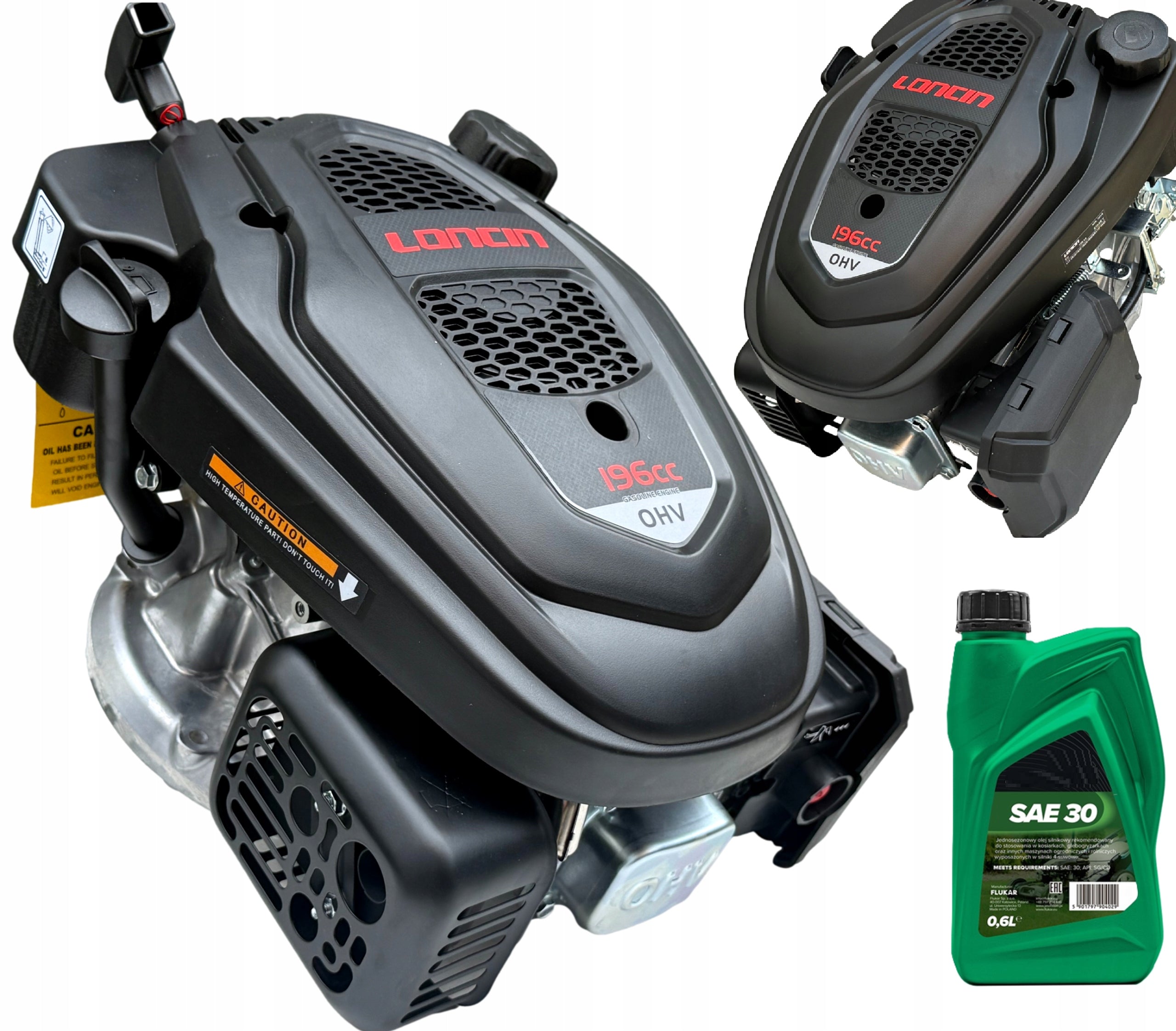 Internal combustion engine for mower LONCIN with vertical drive 196CM3 shaft 22/80