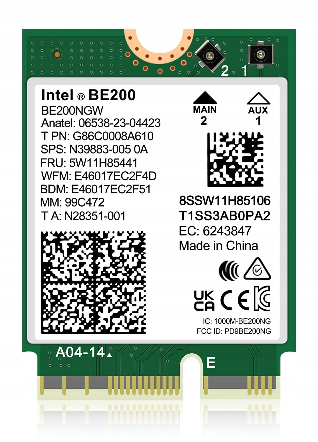 Internal network card Intel BE200 NGW
