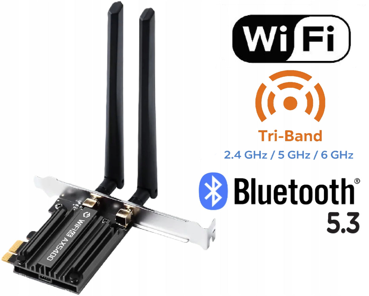 Internal network card WiFi AX5400 2,4 / 5 / 6 GHz + Bluetooth 5.3 PCIe