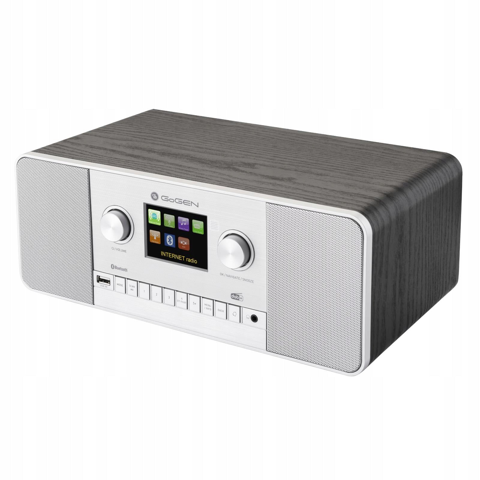 Internet Radio GoGEN IR257BTDAB DAB+ FM Bluetooth remote control LCD dark oak Packaging status original