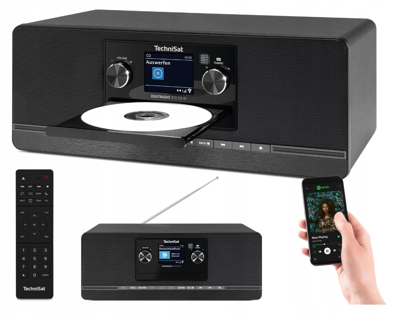 Internet Radio TechniSat DIGITRADIO 372 CD IR DAB+ FM Bluetooth Black