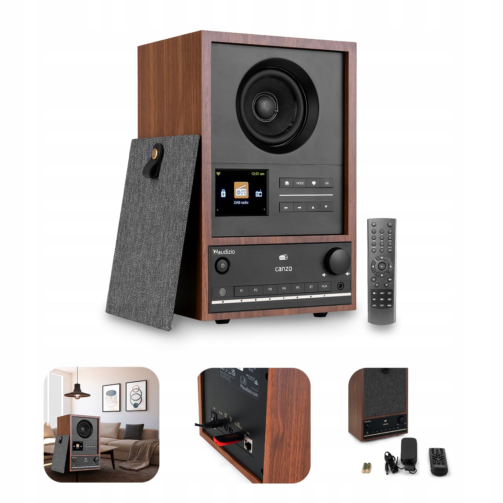 Internet Radio WiFi DAB+ FM Bluetooth Digital Radio USB Brown Audizio