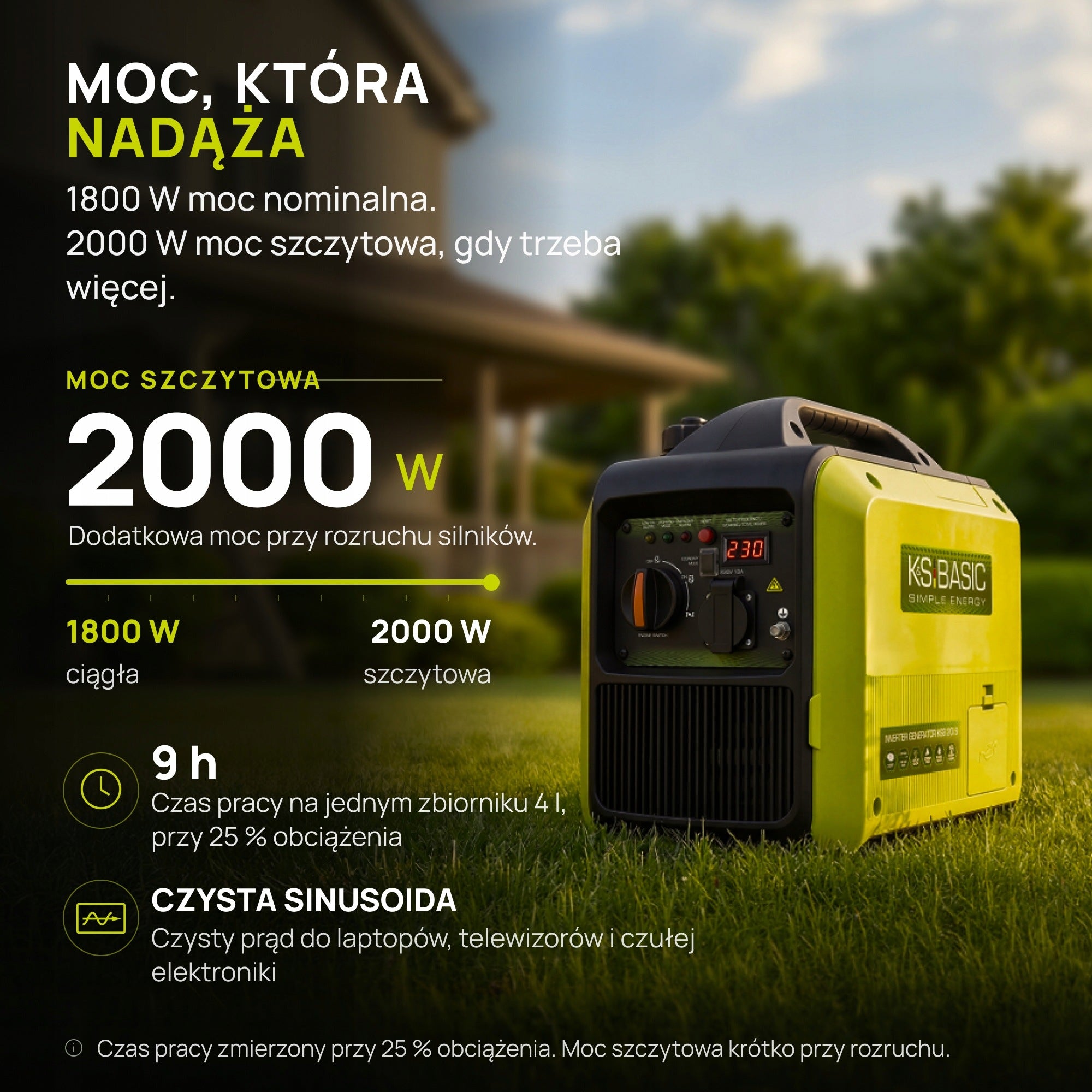 Inverter Generator Set KSB 20i S - 2000W - Eco Mode - Silent Packaging status original