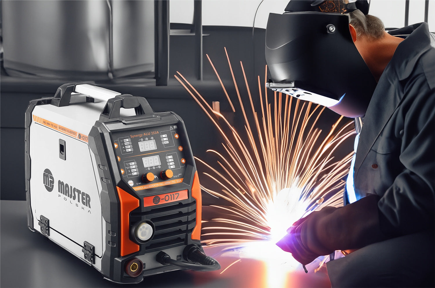 Inverter welder ALUMINIUM MIG FLUX MMA TIG migomat SYNERGY 255 MP0117 Manufacturer code MP0117