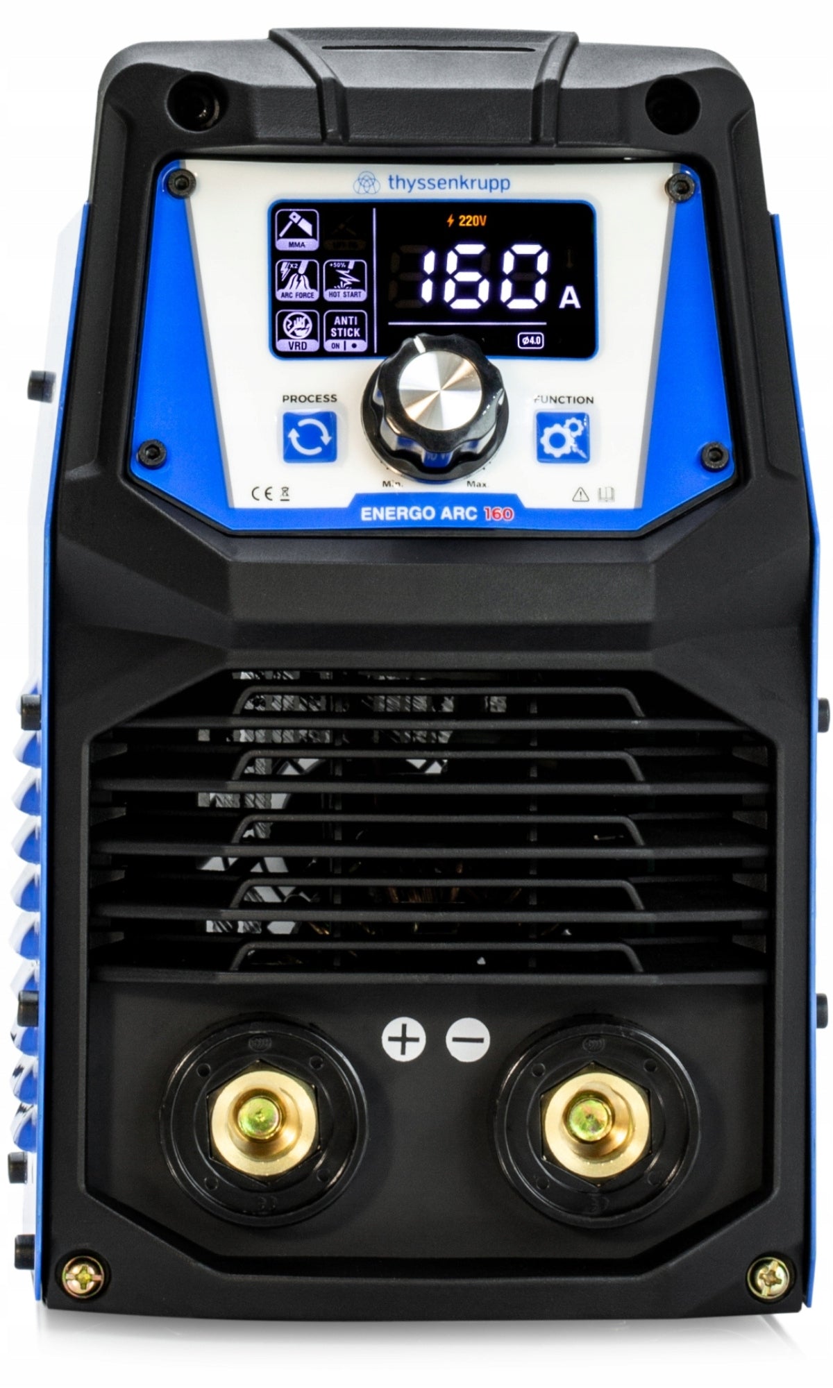 Inverter welder ENERGOarc 160A MMA TIG Lift welding machine Additional features infinitely adjustable welding current EURO handle LCD display