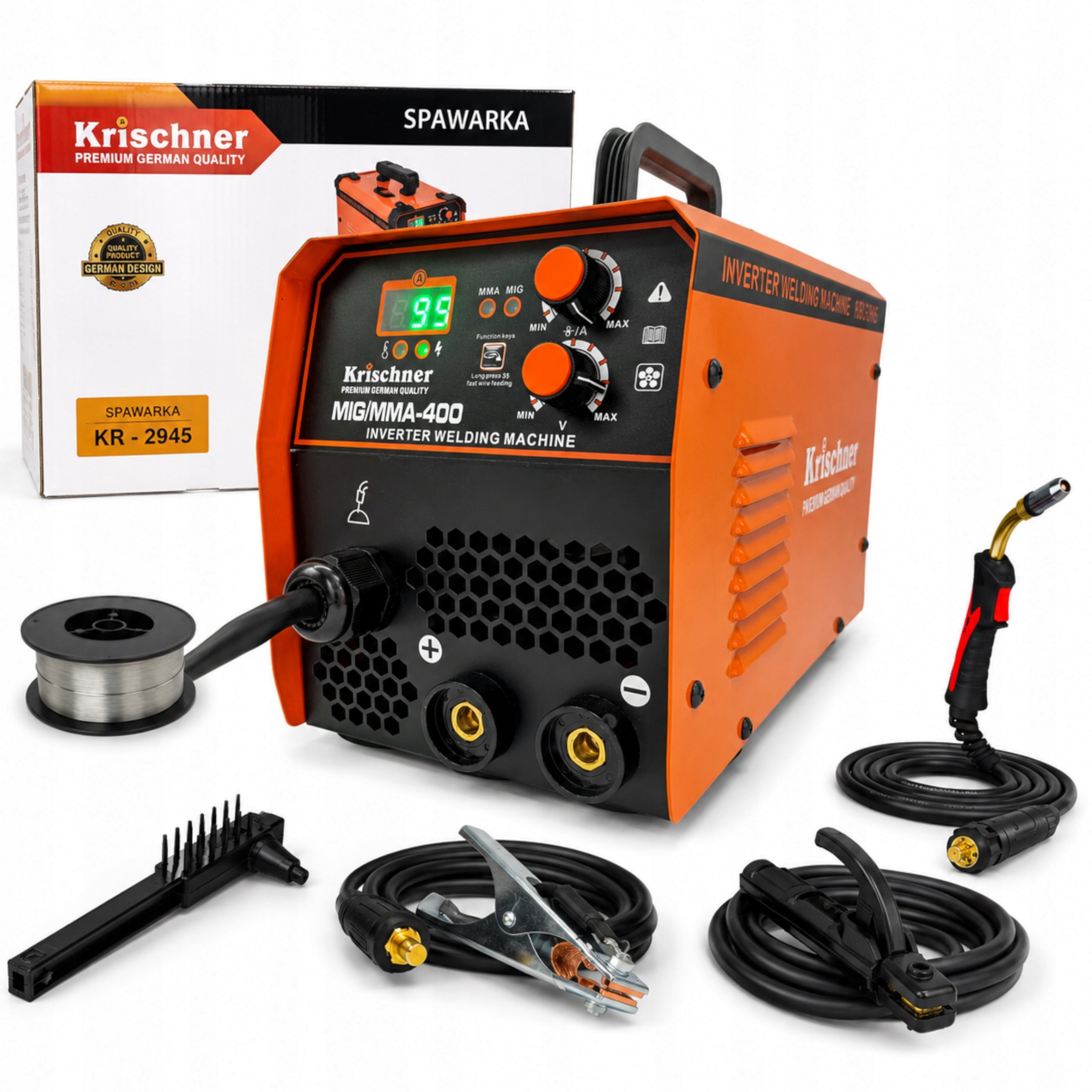 Inverter welder MIG MMA IGBT LCD Krischner 400A 230V