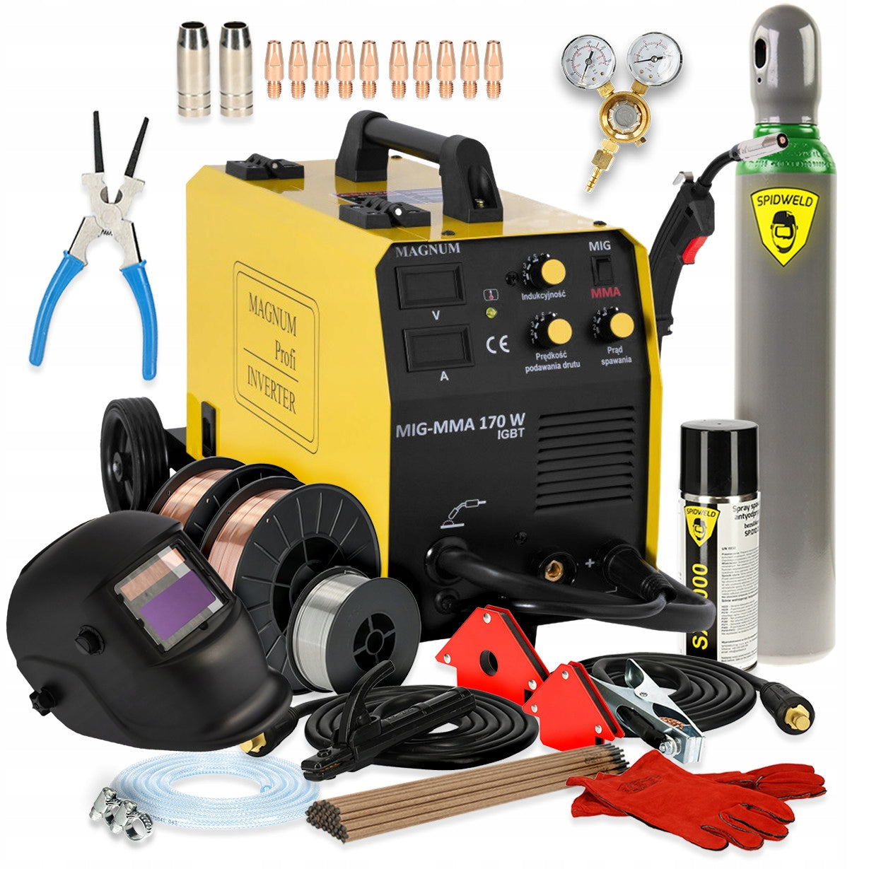 Inverter welder MIGOMAT MIG MAG MAGNUM MMA IGBT 160A 230V Set mask