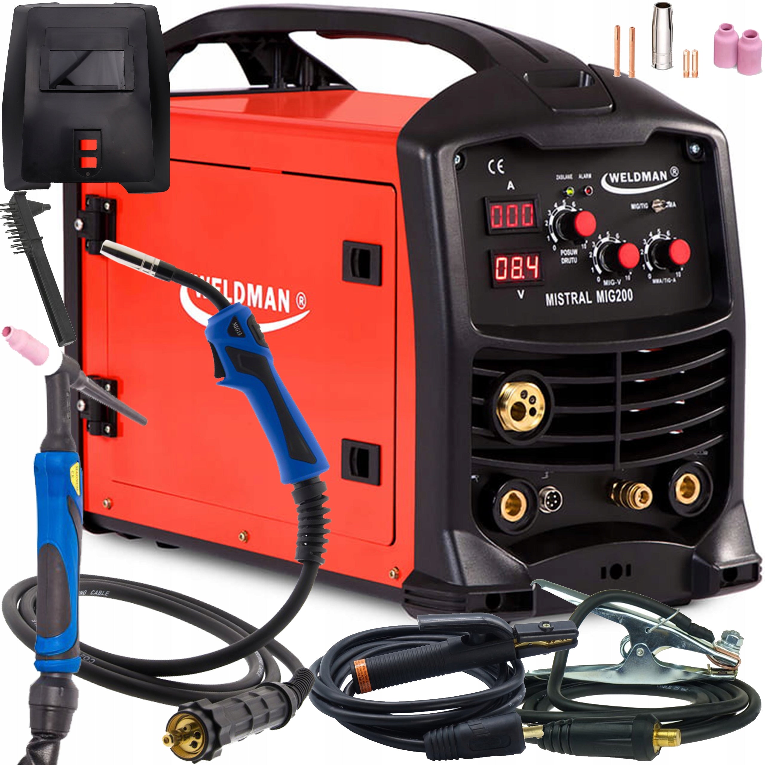 Inverter welder WELDMAN MISTRAL MIG 200 3in1 MIG MAG TIG MMA 230V IGBT
