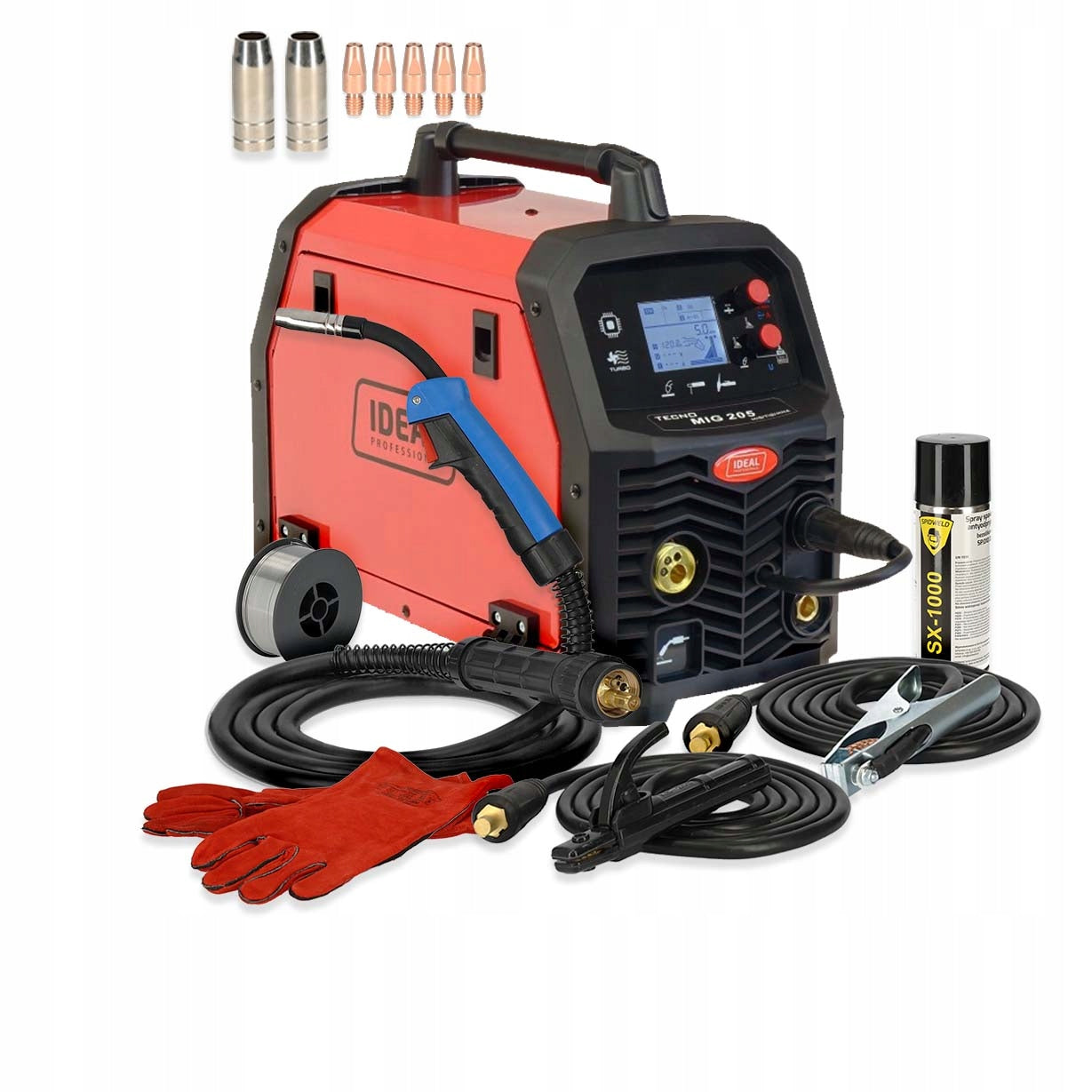 Inverter welder mig mag MIGOMAT LCD tig mma IDEAL 200A synergy Set
