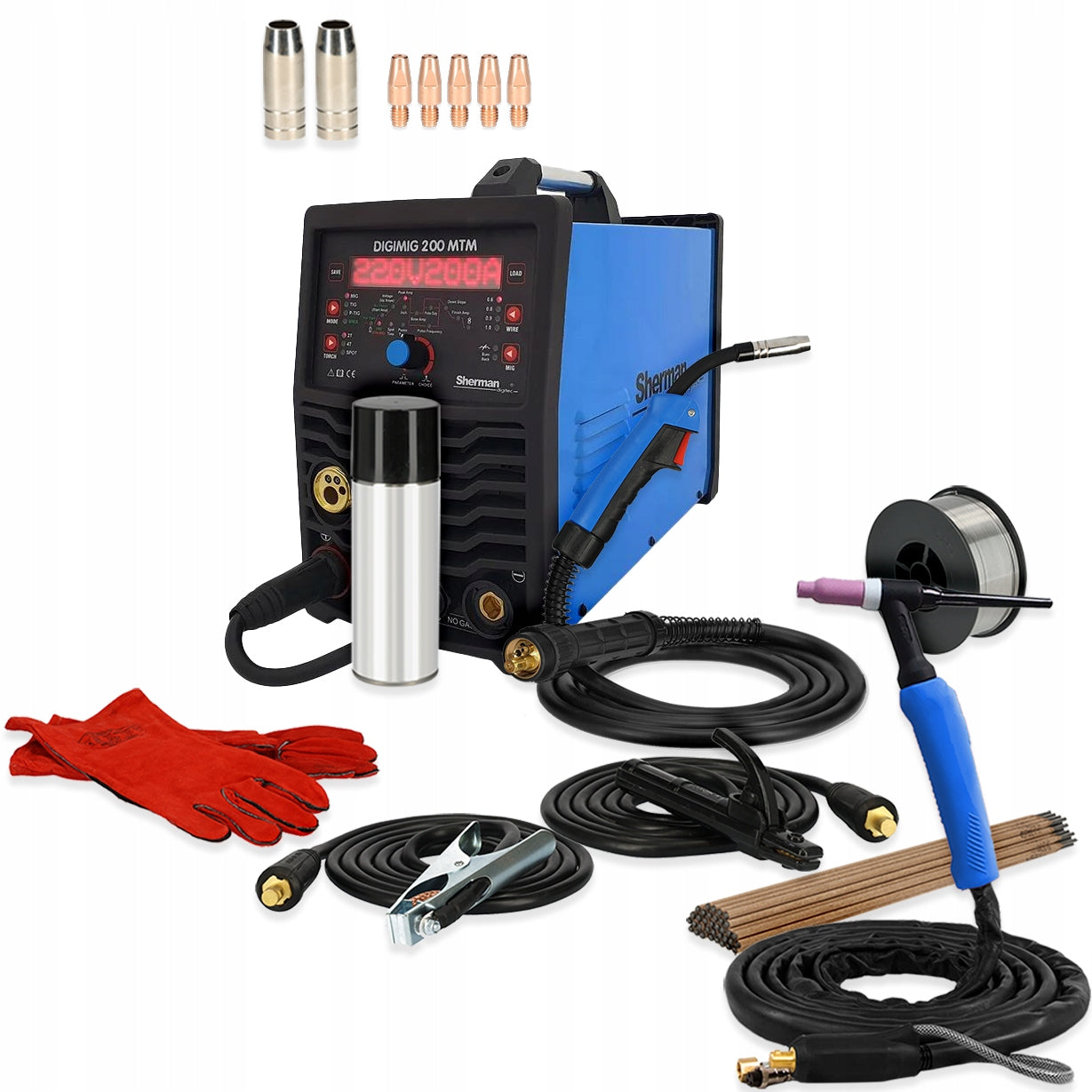 Inverter welding machine 230V MIG/MAG MMA Sherman memory synergy Set