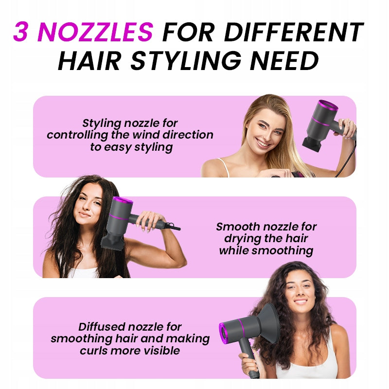 Ionic Fast Drying Hair Dryer with 2 Concentrator Nozzle 1 Diffuser Brand no brand