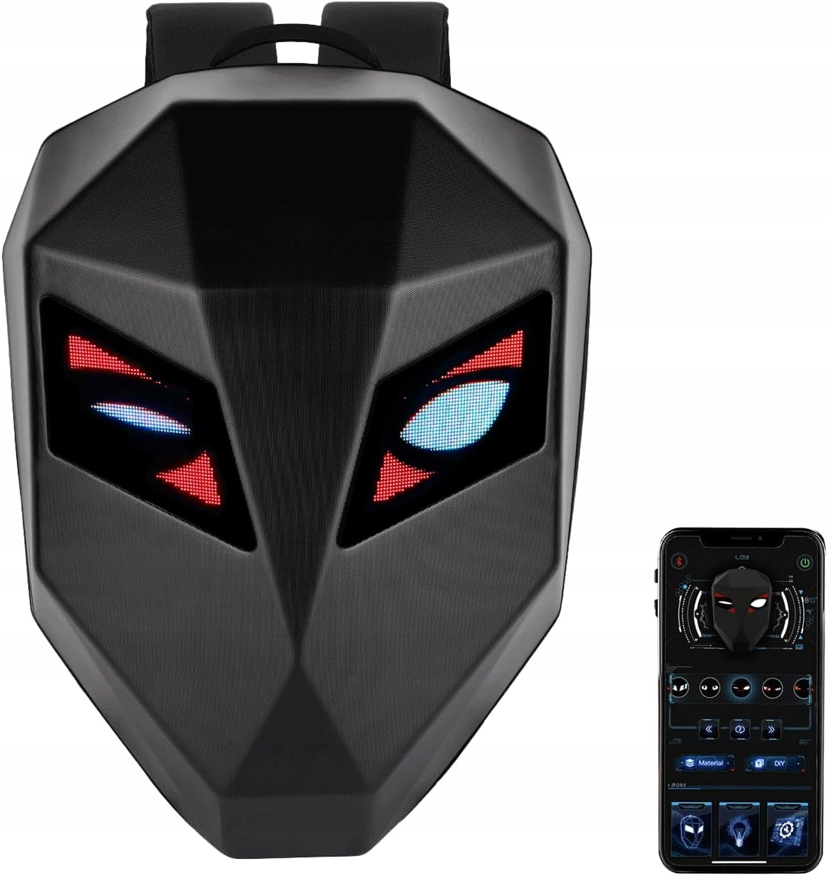 Iron Man Motorcycle Backpack LED Screen Pixel Art Spacious Waterproof Helmet