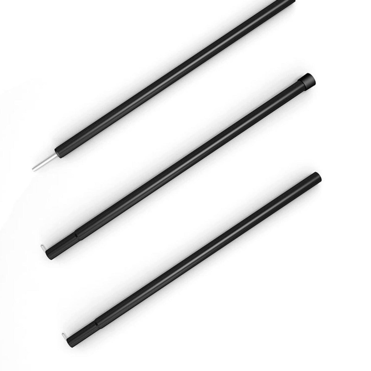 Iron Tarp Pole Portable Folding Tent Rods for Camping 25MM 8PC 2.4M Black Packaging status original