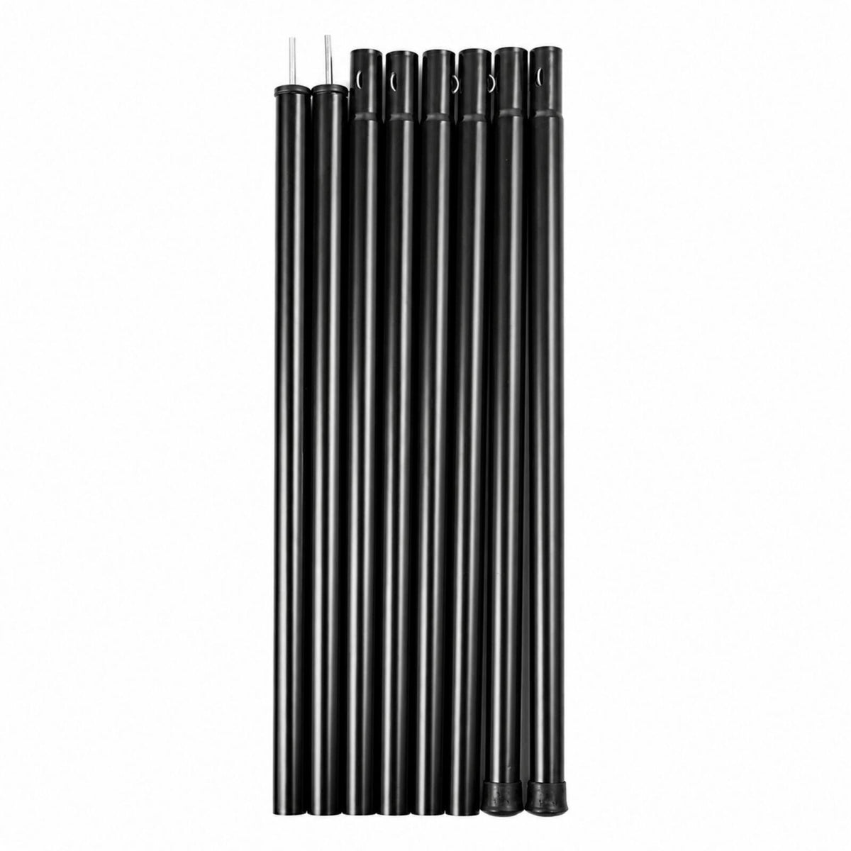 Iron Tarp Pole Portable Folding Tent Rods for Camping 25MM 8PC 2.4M Black