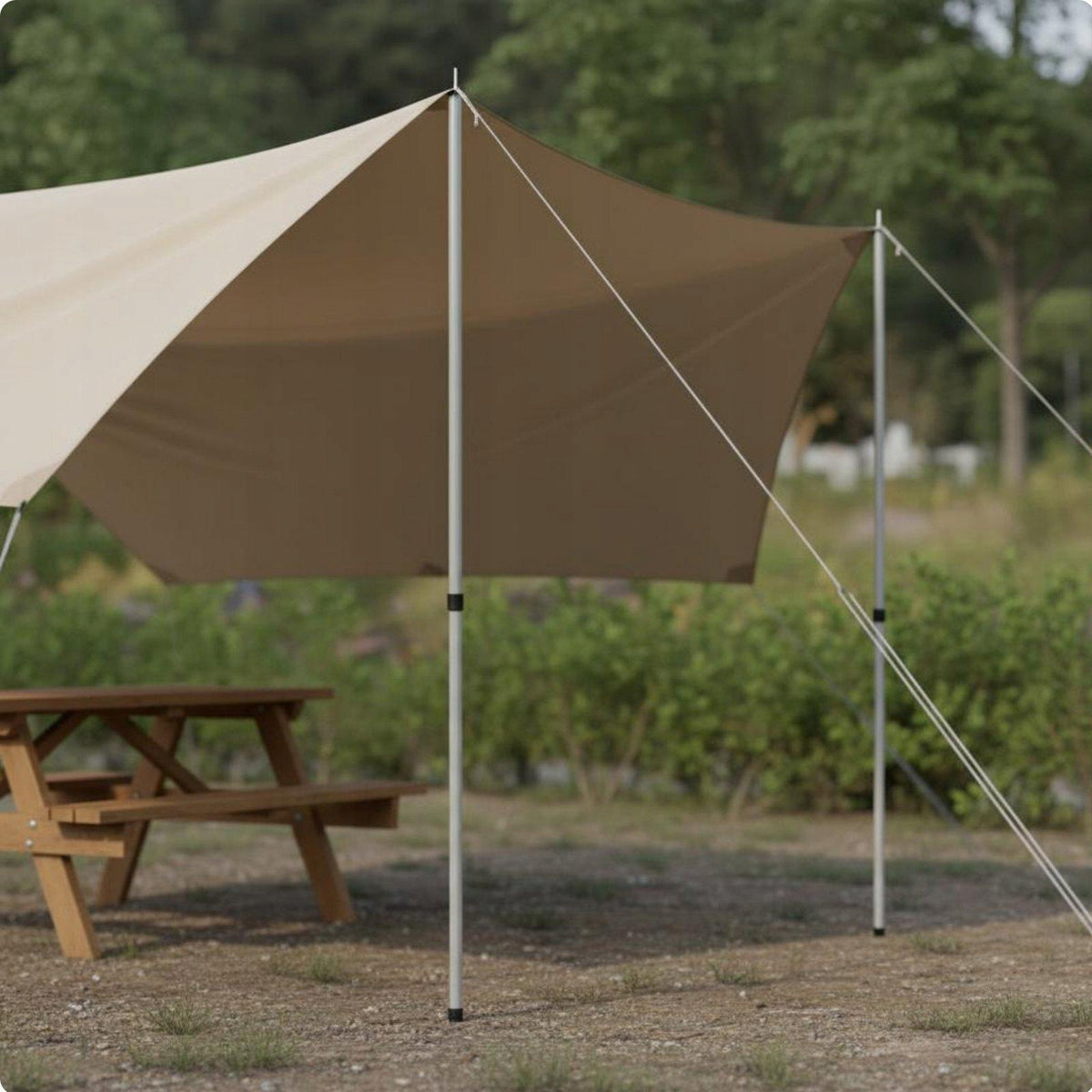 Iron Tent Support Poles Durable Sectional Pole Frame Off-white 16MM 2M 8PC