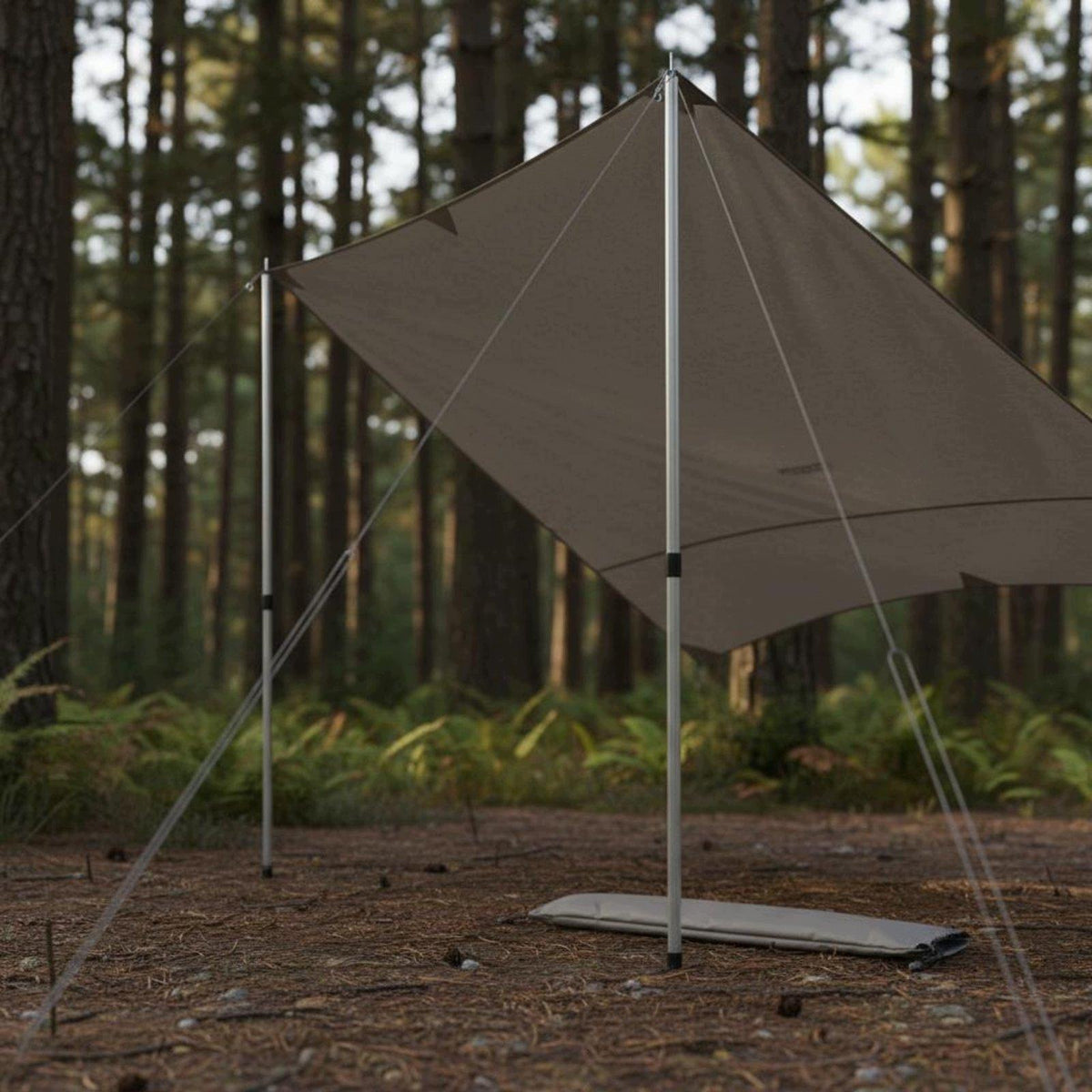 Iron Tent Support Poles Durable Sectional Pole Frame Silver 25MM 2.4M 8PC Packaging status original
