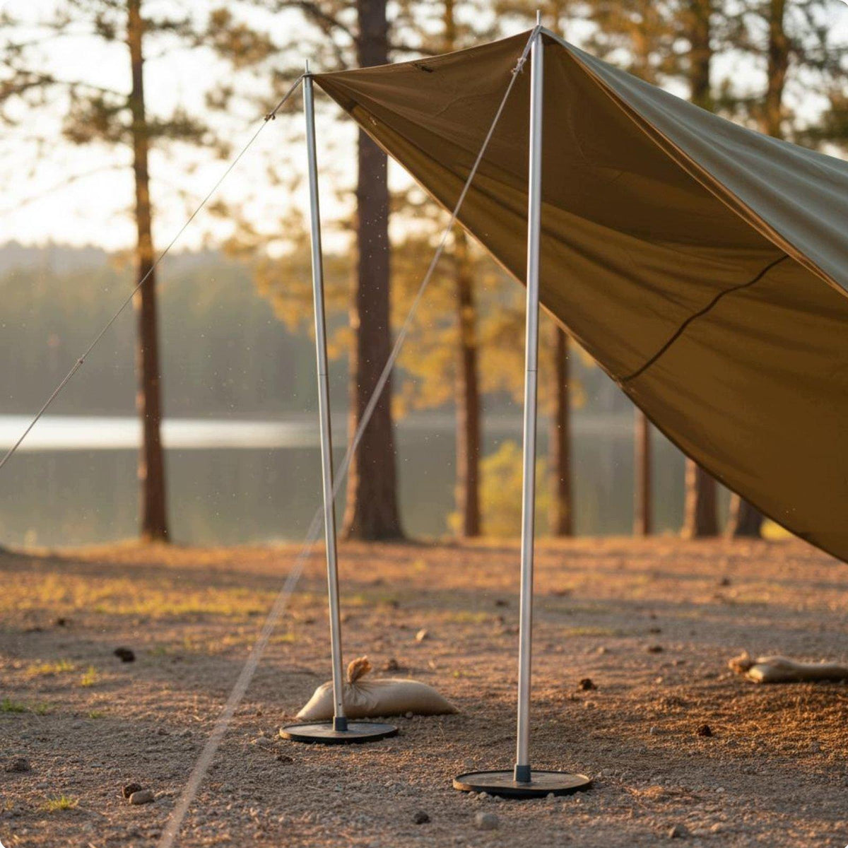 Iron Tent Support Poles Durable Sectional Pole Frame Silver 25MM 2.4M 8PC