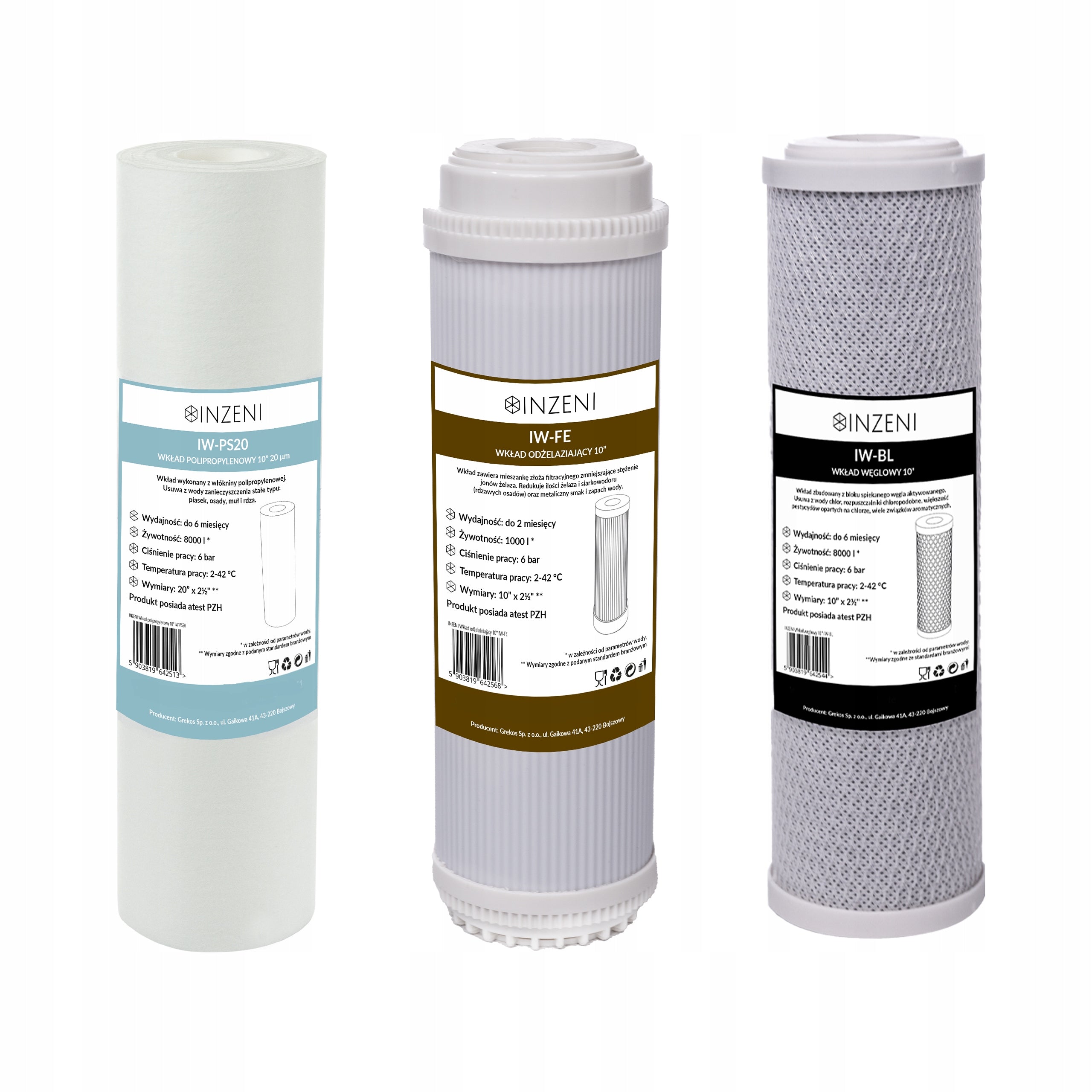 Iron Water Filters INZENI 3 Pack Iron Remover Kit 10 Inches Brand Inzeni