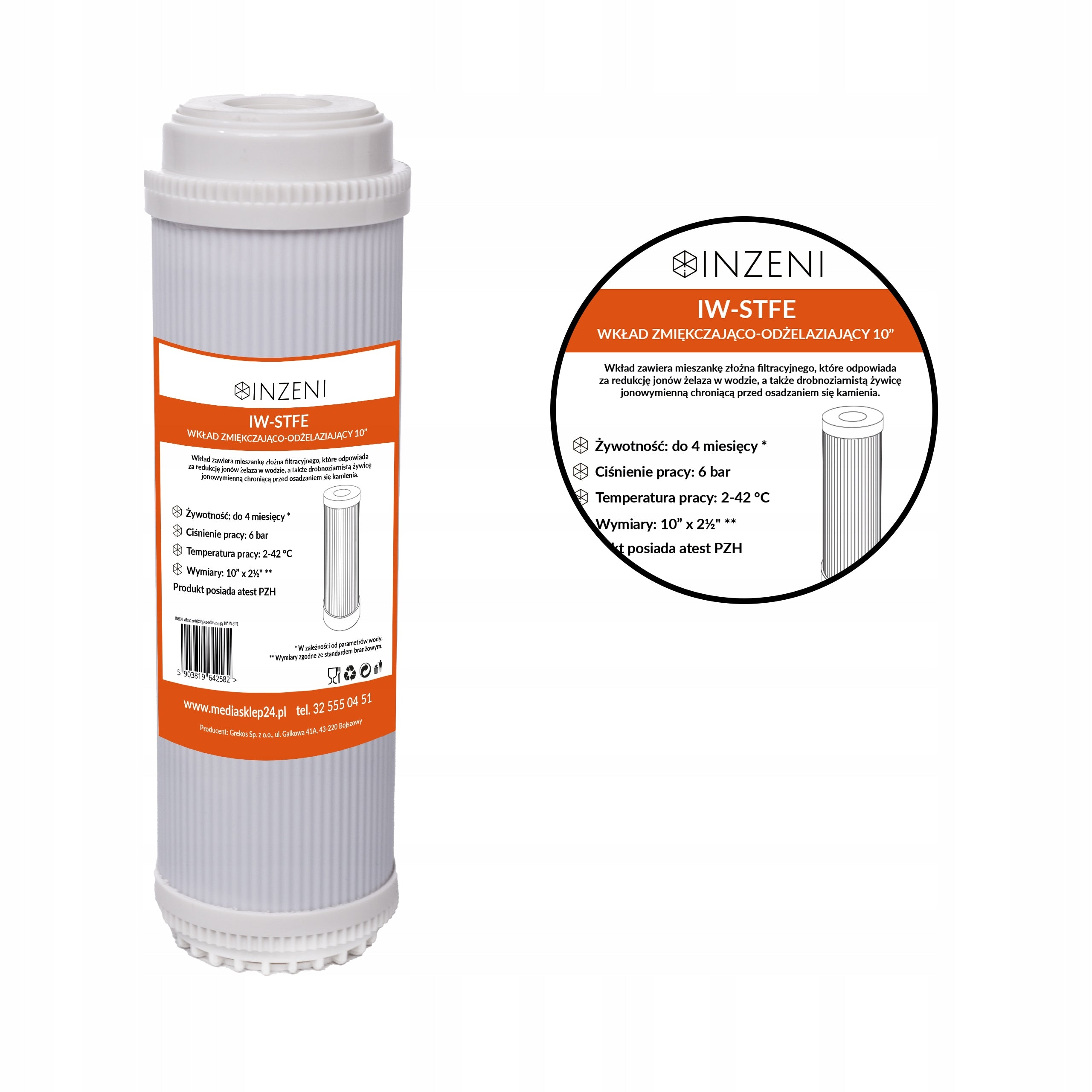 Iron and hard water filter INZENI IW-STFE 10" softening-ironing Brand Inzeni