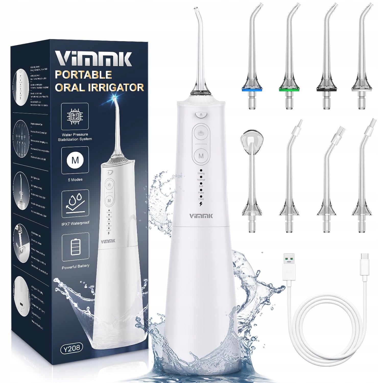 Irrigator Vimmk wireless beige 5 modes 8 nozzles USB-C IPX7