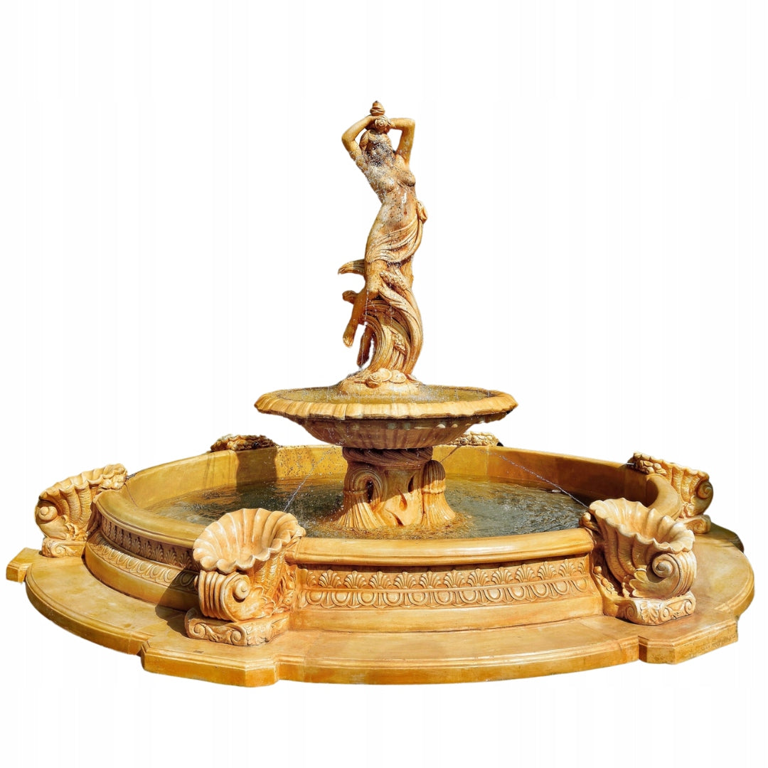 Isabelle Garden Fountain with Ring Concrete + Fountain Eye Marino Ø 445 cm
