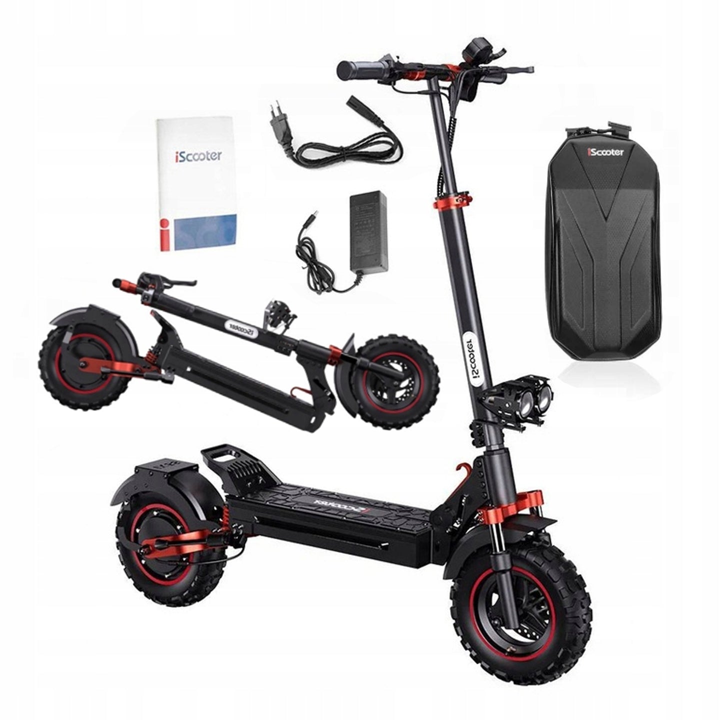 Iscooter iX5S Off-road electric vehicle 1000W black foldable 45 km/h 65 km
