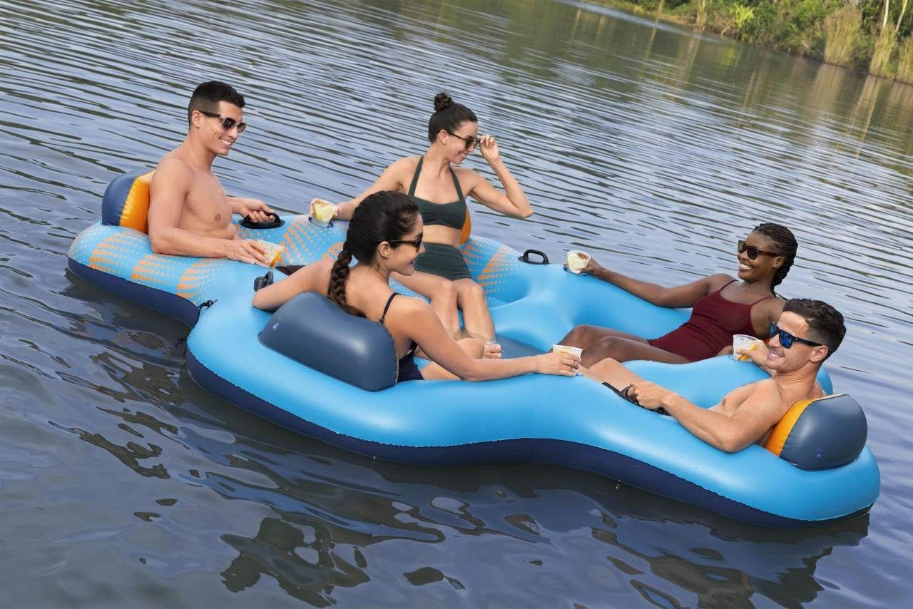 Island Swimming Mattress Hydro Force 300/287cm BESTWAY Backrest Handles Packaging status original