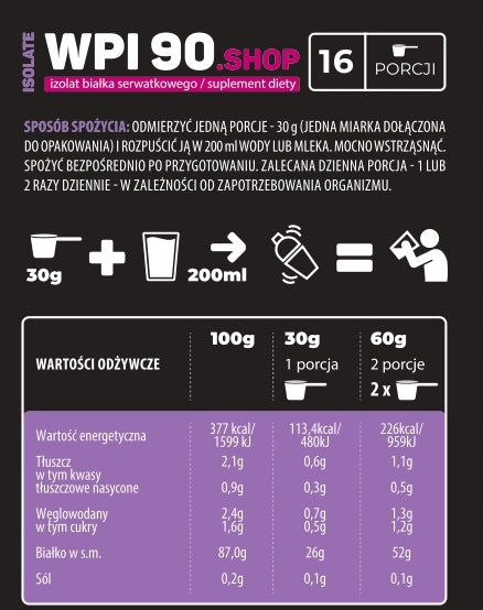 Isolate WPI90.shop chocolate 500g Packaging status original