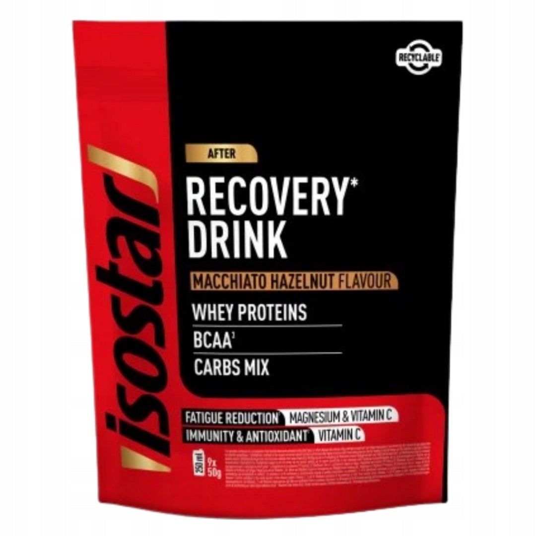 Isostar Recovery drink 450g - macchiato, lískový ořech