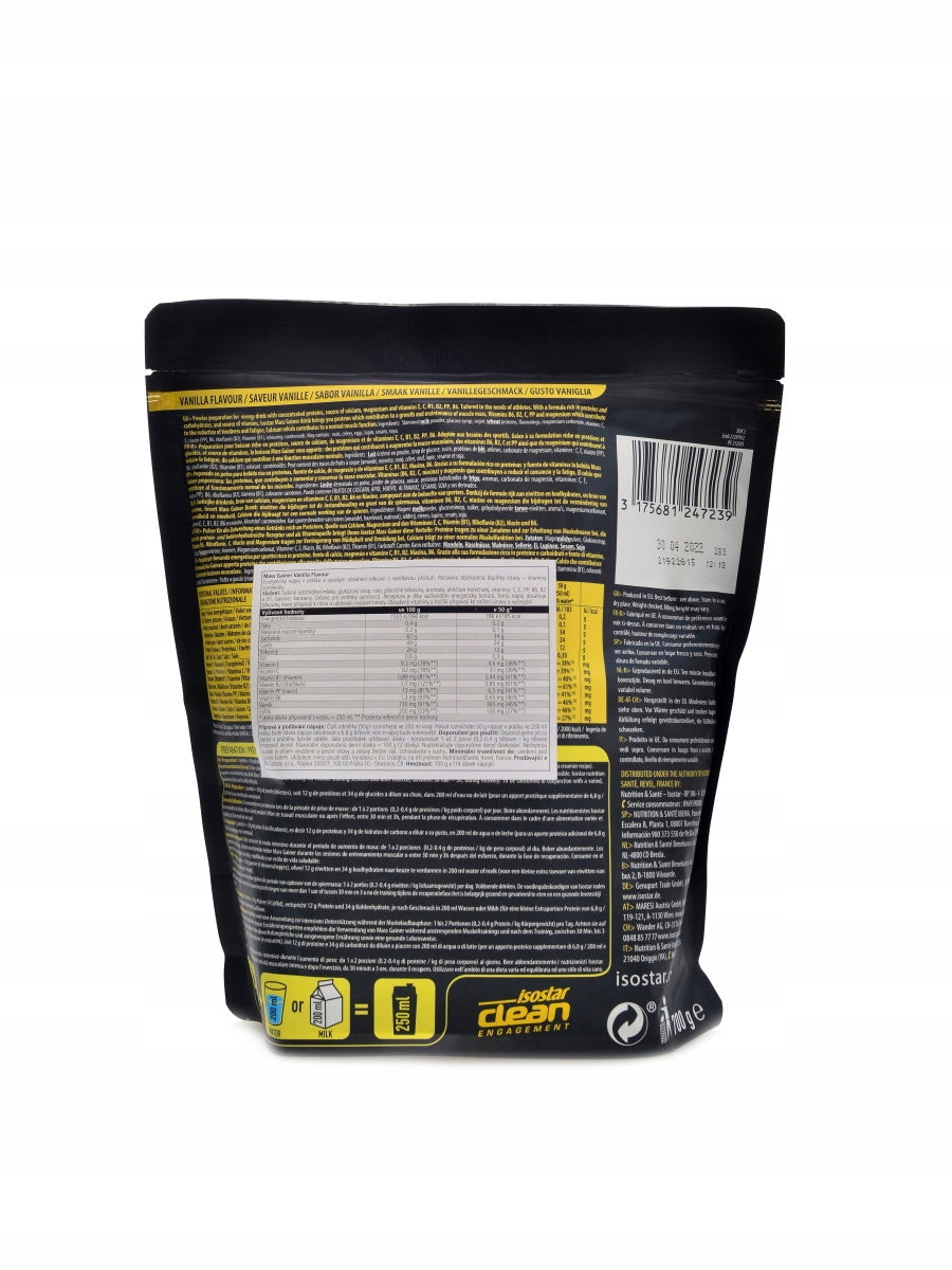 Isostar mass gainer 700g vanilka Expiration date at least six months from the date of purchase