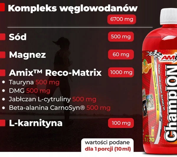 Isoton Iso - Amix Champion - 13 flavors! - Hydration Manufacturer code Izotonik w płynie Amix Champion Isotonic Plus