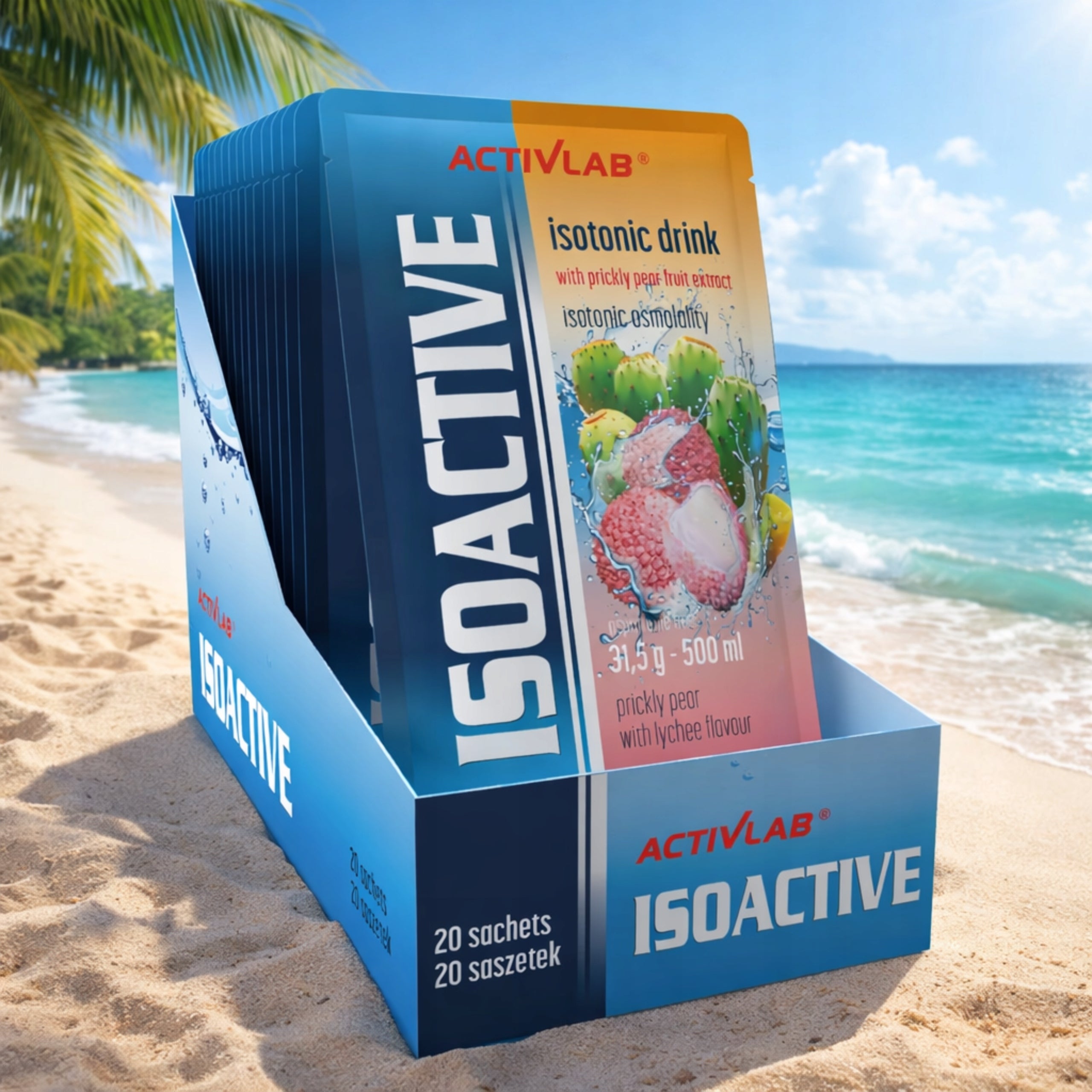 Isotonic ACTIVLAB IsoActive 20 pcs Isotonic Drink Electrolytes Figa Liczi Packaging status original
