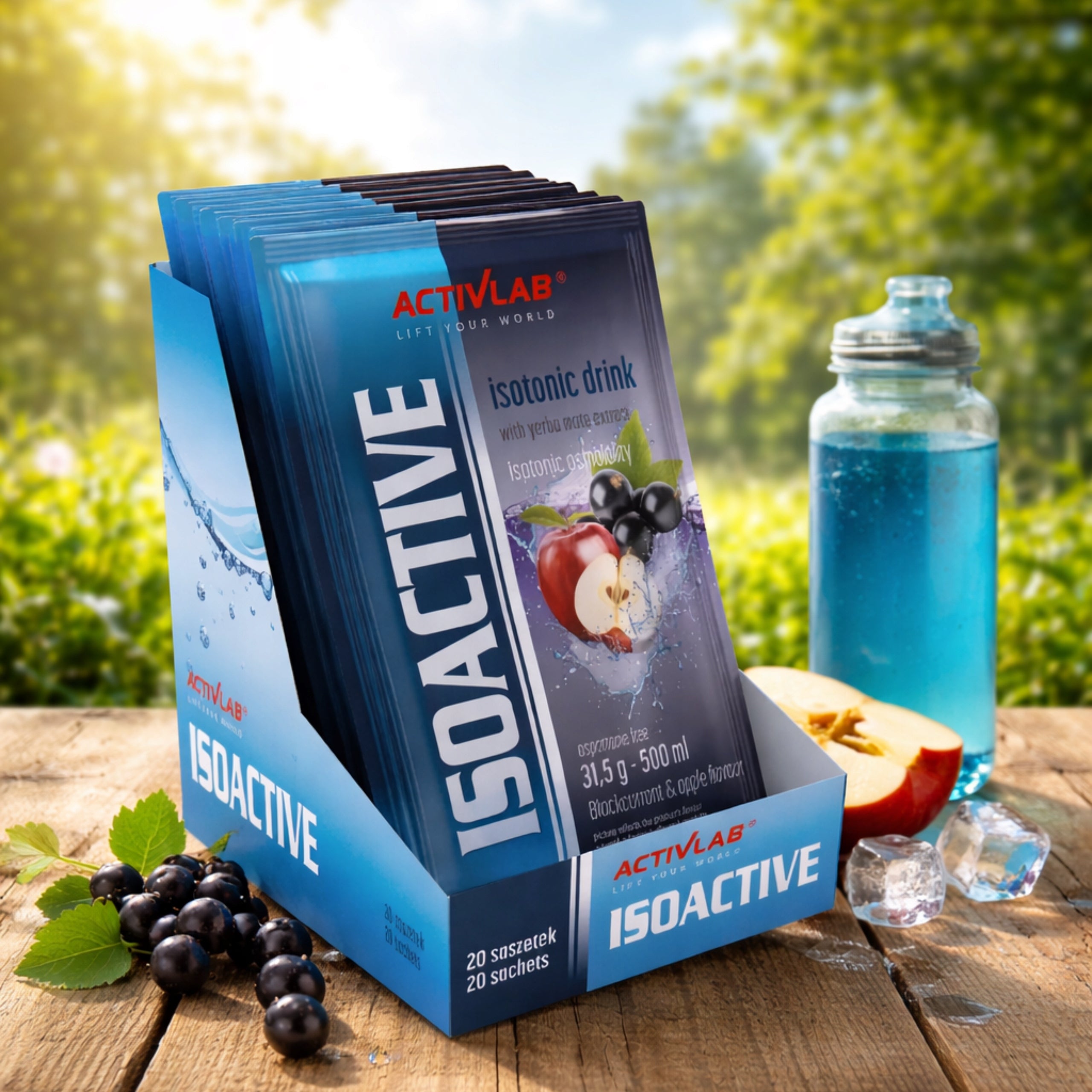 Isotonic ACTIVLAB Isoactive 20x 31,5g Currant Electrolytes Hydration Packaging status original