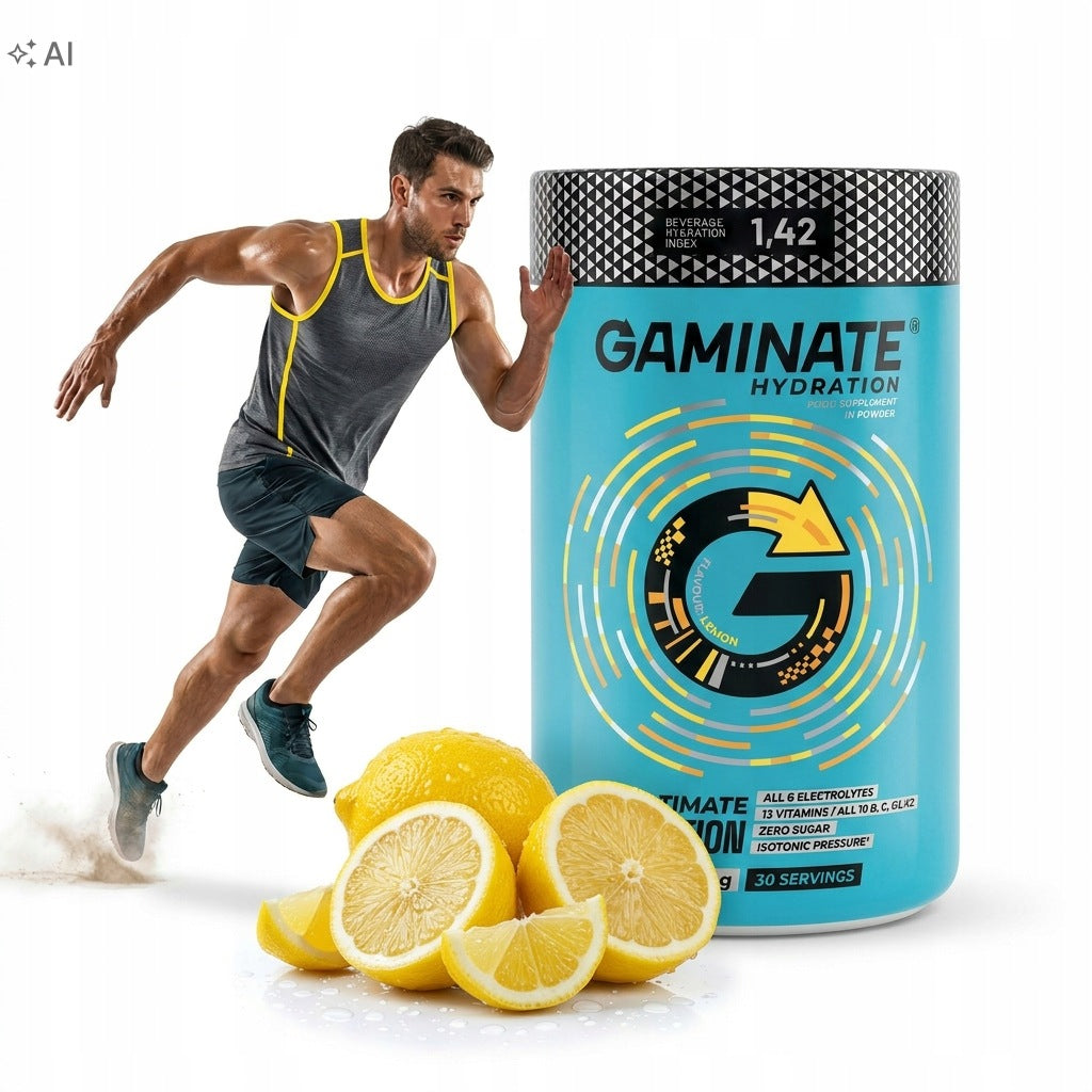 Isotonic Electrolytes Without Sugar GAMINATE Hydration Lemon 30 Servings 666g
