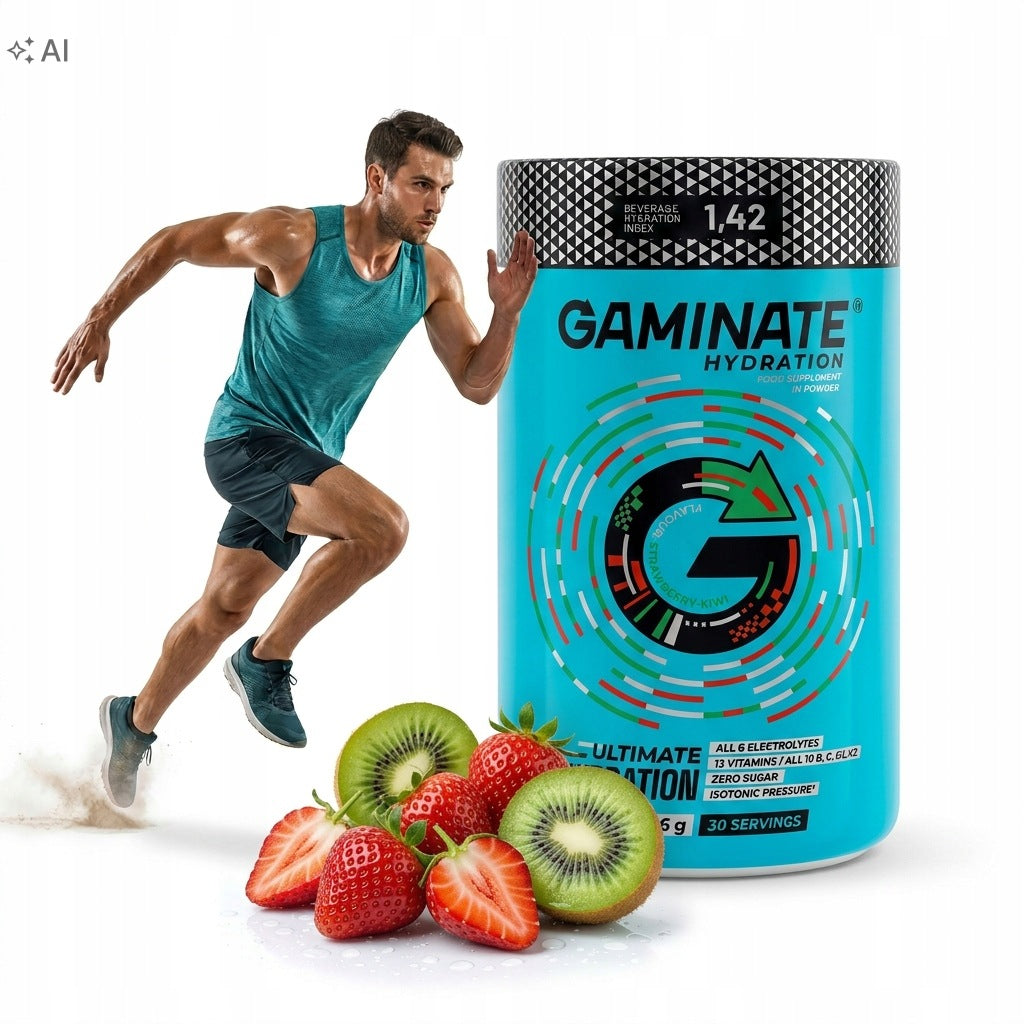 Isotonic Electrolytes Without Sugar GAMINATE Hydration Strawberry-Kiwi 30 Servings