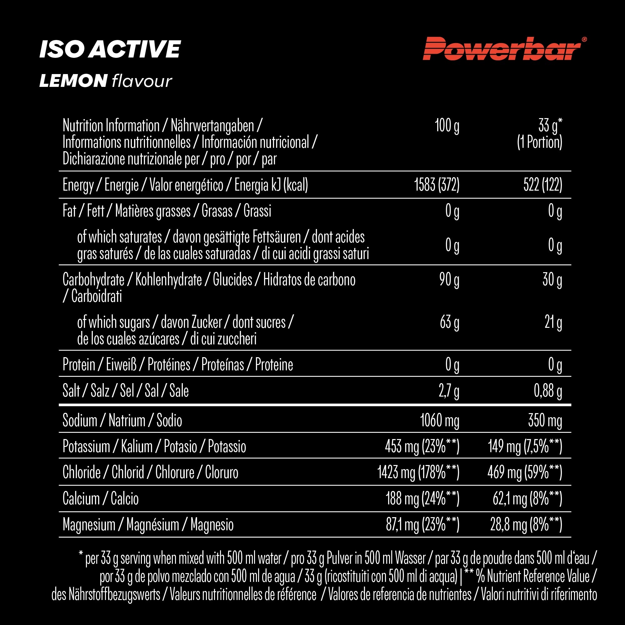 Isotonic PowerBar Lemon 600 g isotonic drink electrolytes hydration Expiration date at least 3 months from the date of purchase