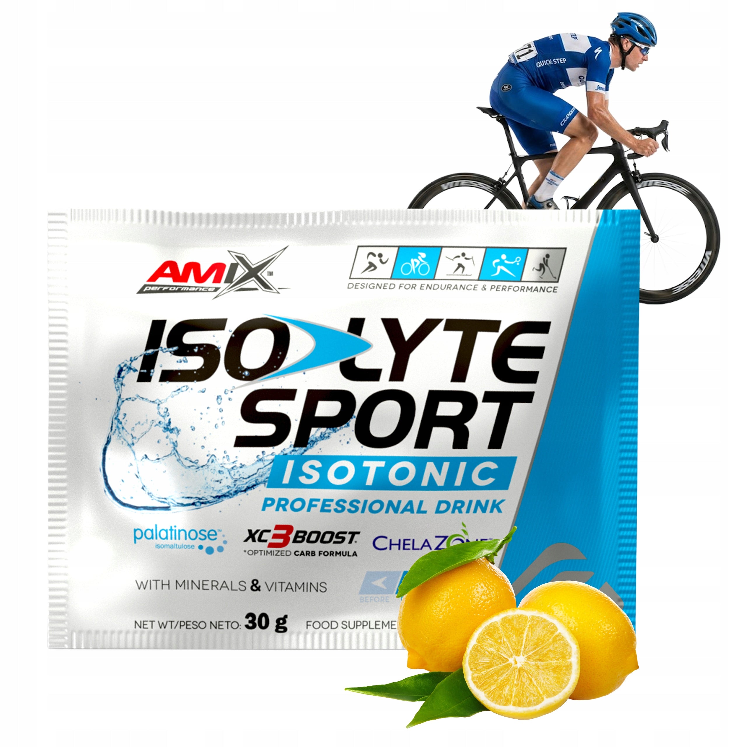 Isotonic powder lemon 30 g 1 sachet electrolytes vitamins carbohydrates